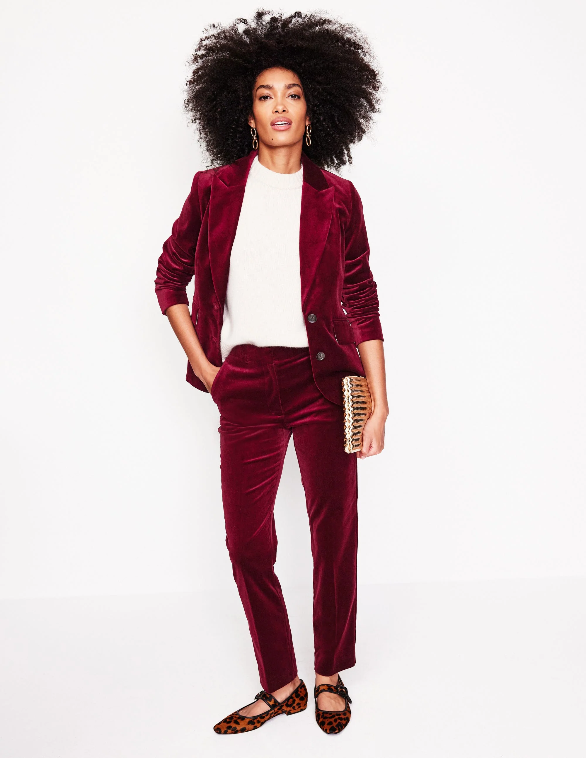 Marylebone Blazer aus Samt-Beatnik Red/Dark Burgundy - Image 4