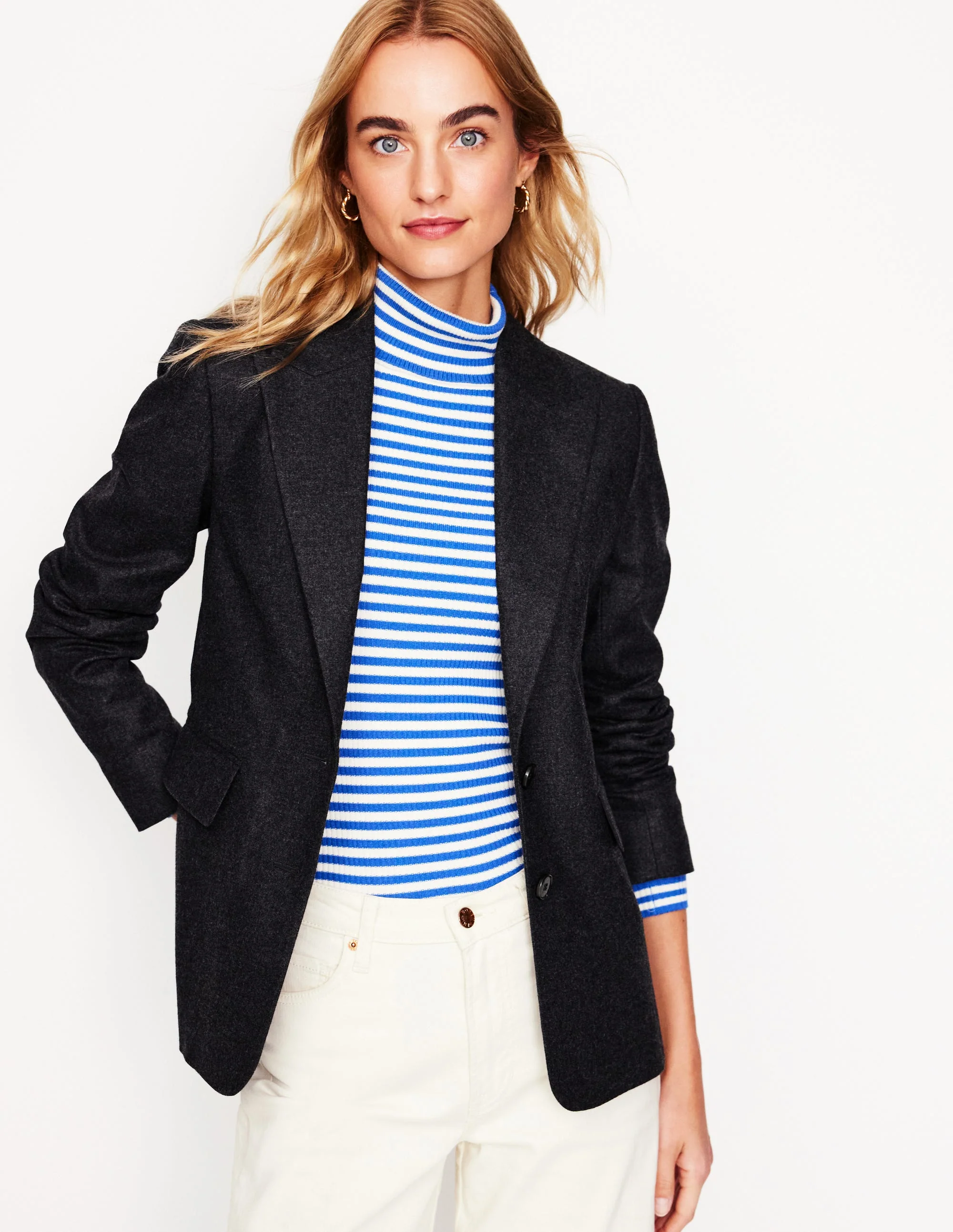 Marylebone Blazer aus Wollmischgewebe-Anthrazit Meliert - Image 2