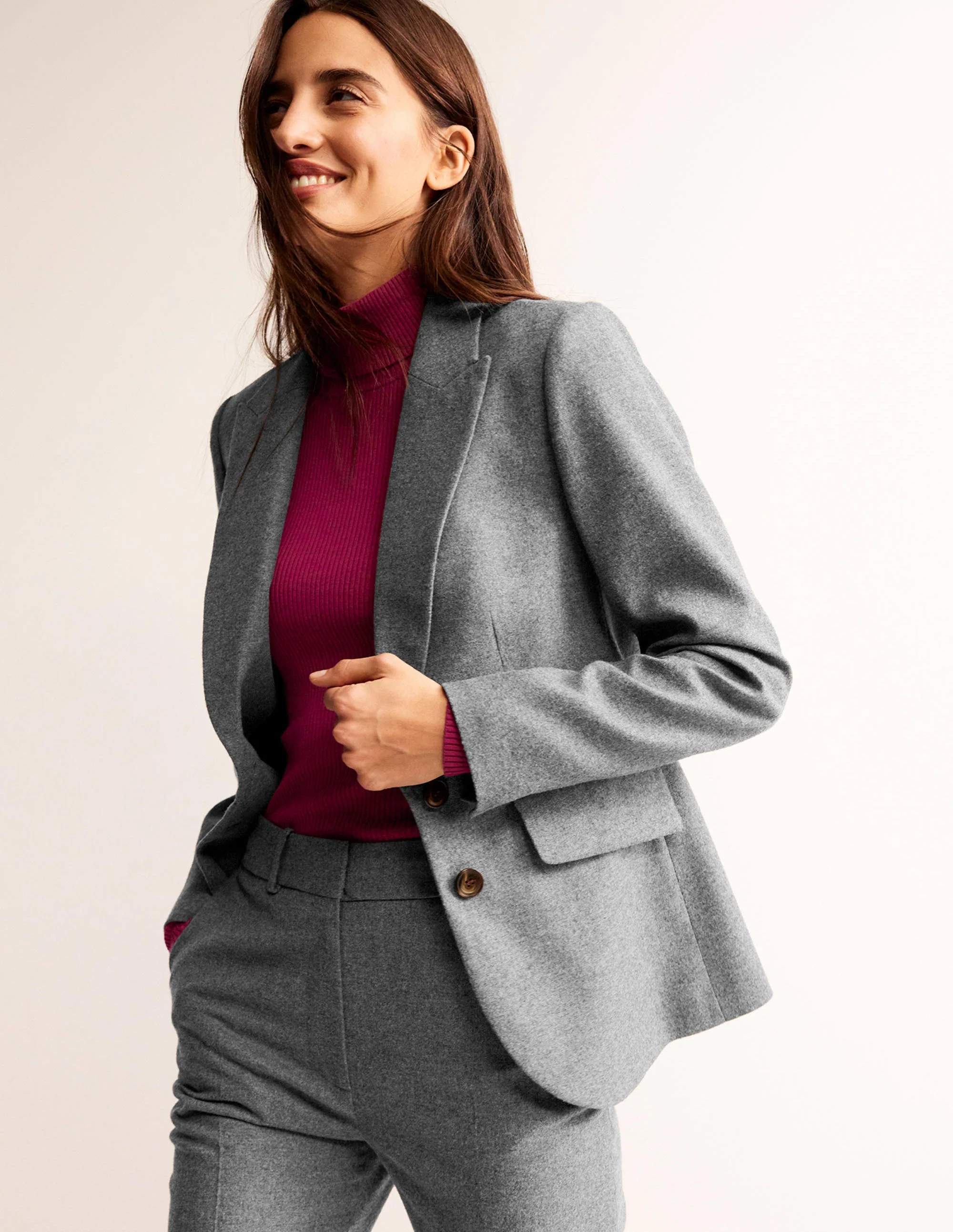 Marylebone Blazer aus Wollmischgewebe-Blaugrau Meliert - Image 6
