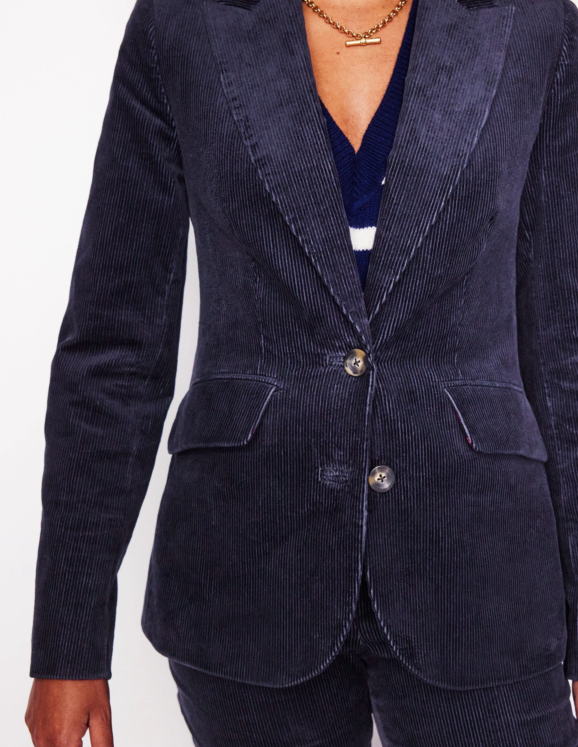 Marylebone Cord-Blazer-Aqua Marine Marl - Image 2