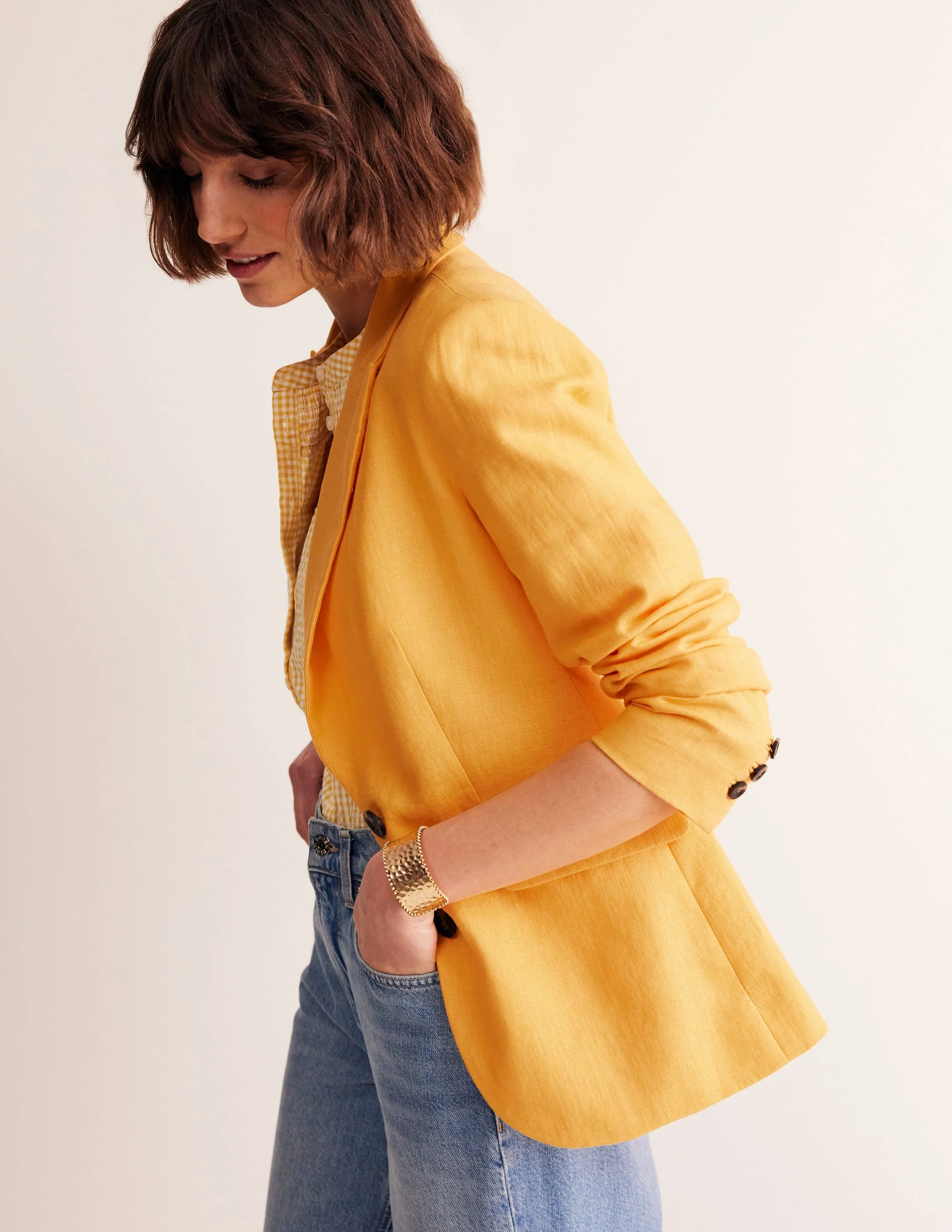 Marylebone Leinenblazer-Künstlerisches Gold - Image 4