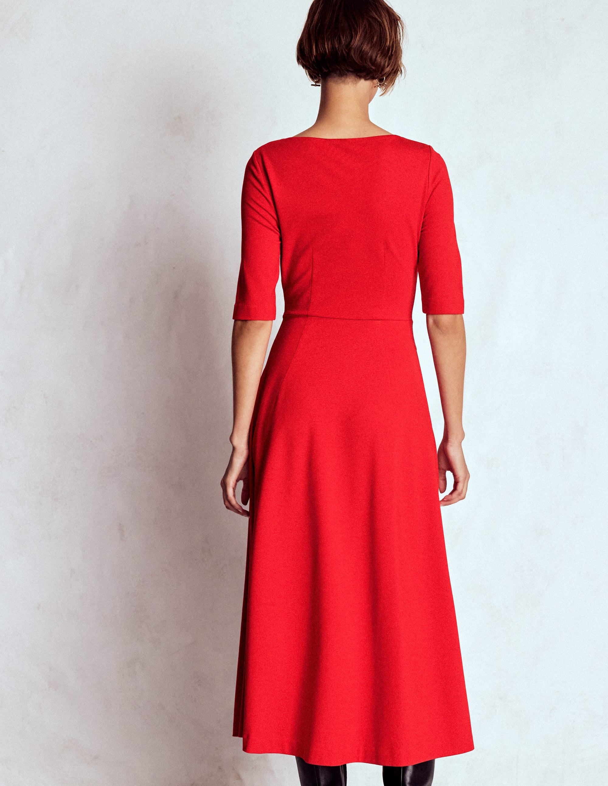 Mathilde Ponte-Kleid mit Bindegürtel-Würzig Rot - Image 4