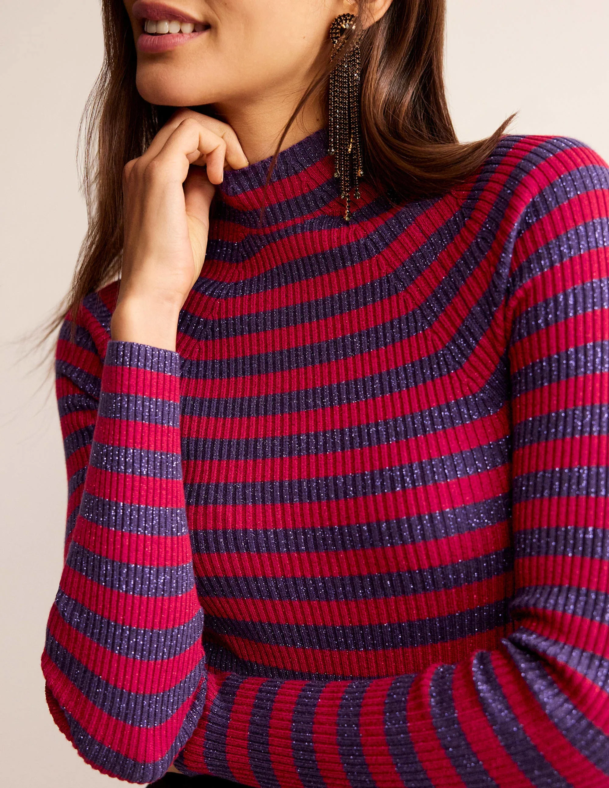 Matilda Glitzer-Pullover-Sattes Violett und Dunkelrot - Image 2