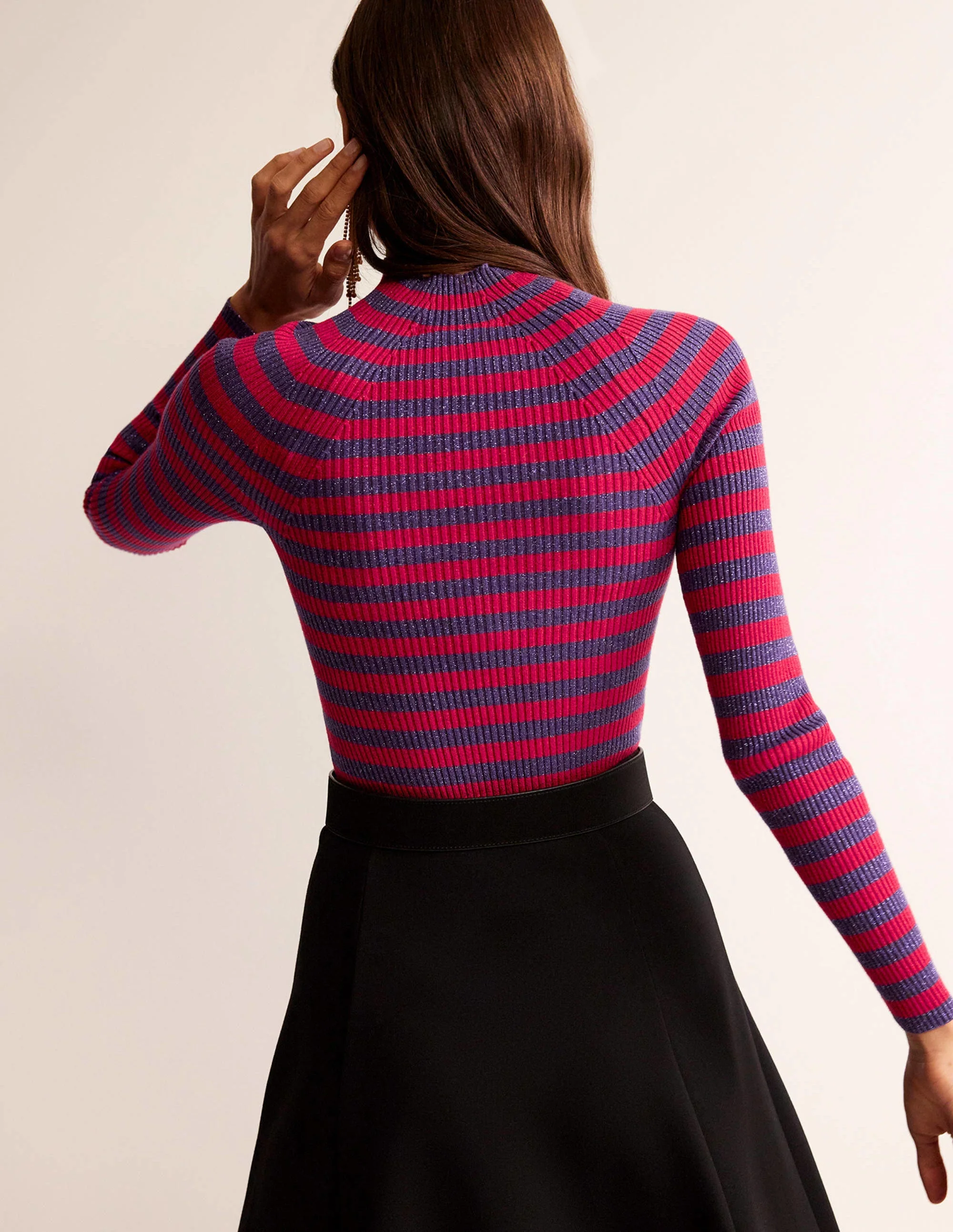 Matilda Glitzer-Pullover-Sattes Violett und Dunkelrot - Image 3