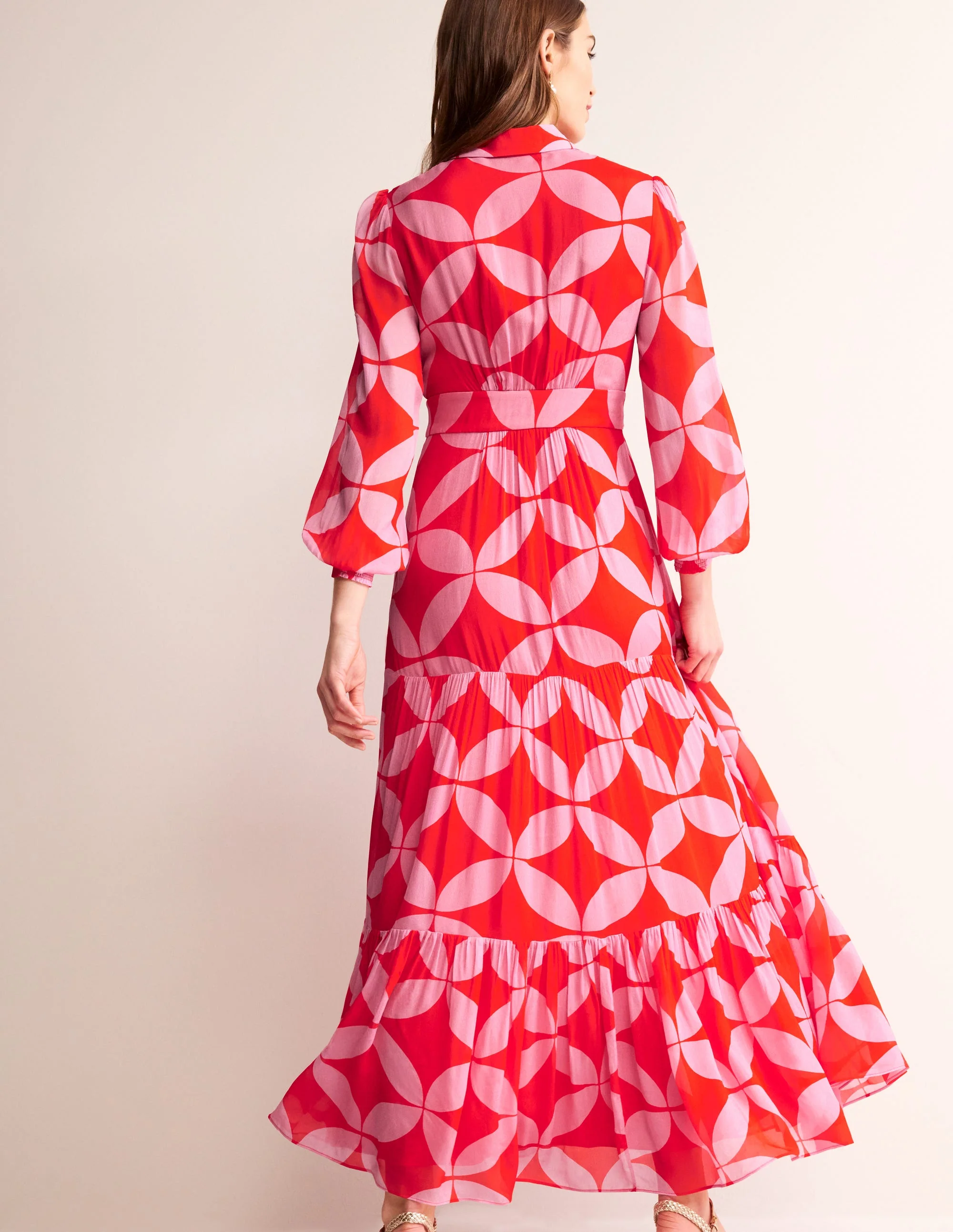 Maxi-Hemdblusenkleid für besondere Anlässe-Flammenrot, Diamond Terrace - Image 3
