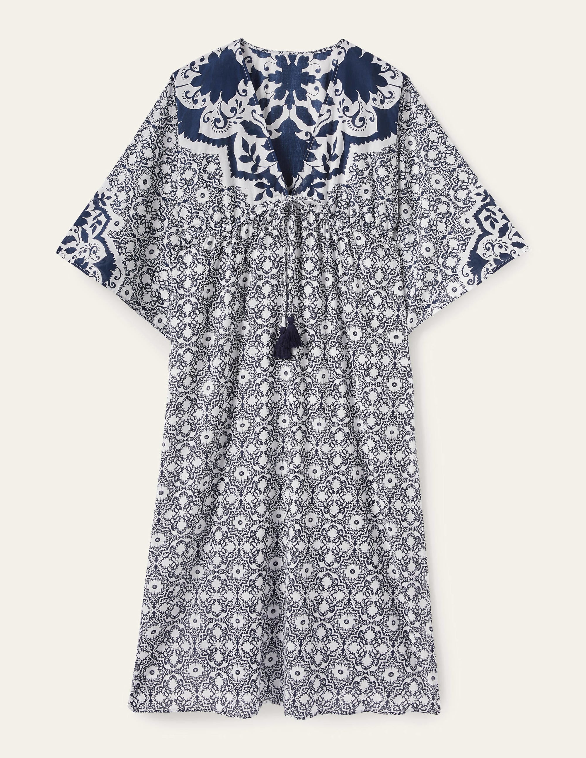 Maxi-Kaftankleid in Empire-Form-Navy, Bloomsbury-Muster - Image 11