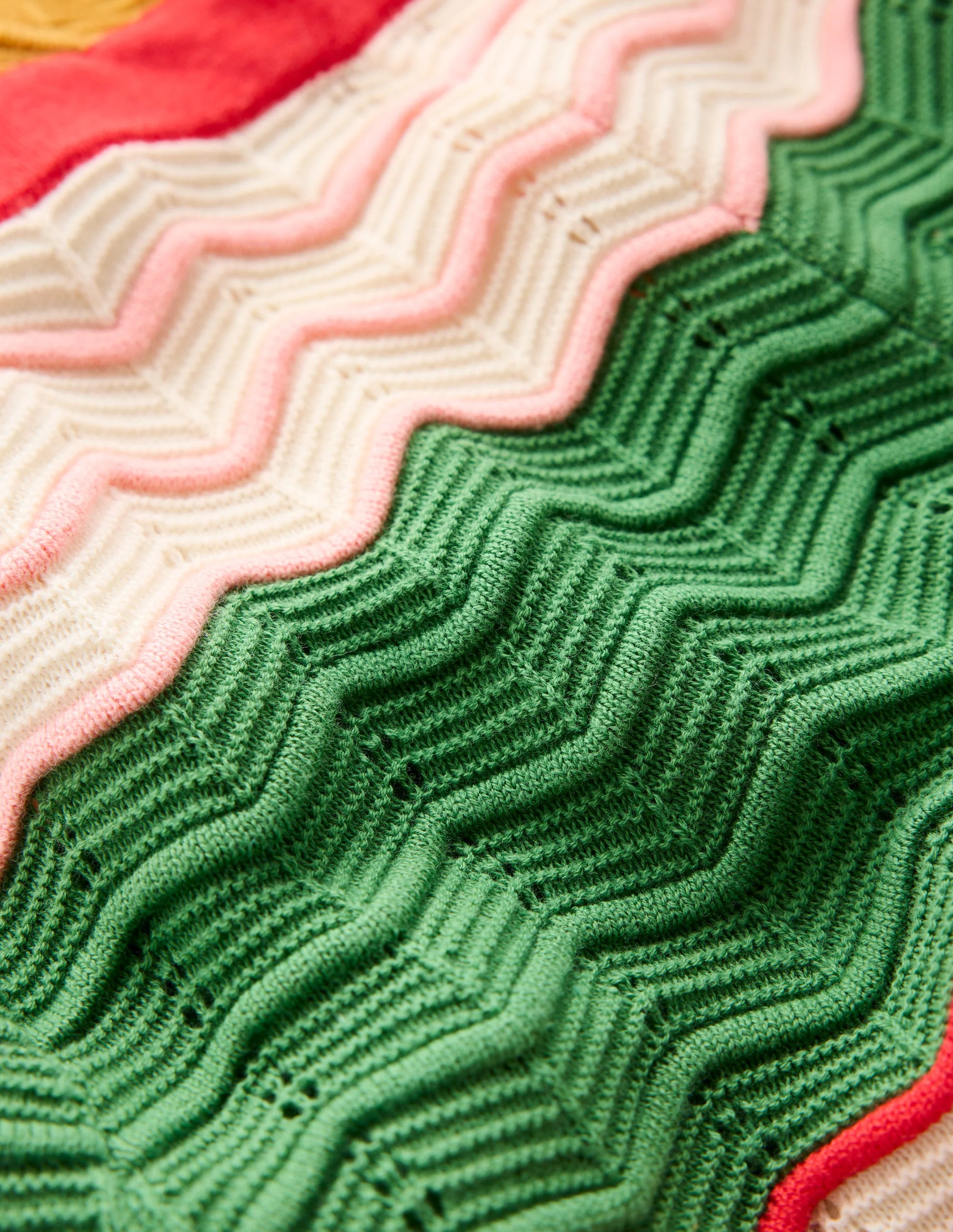Maxi-Strickkleid mit V-Ausschnitt-Ackerbohnengrün/Pink, Gestreift - Image 6