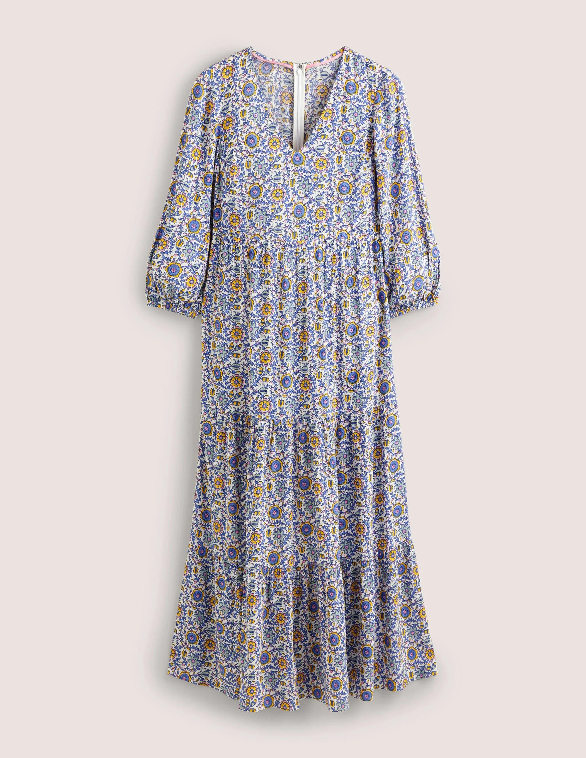 Maxikleid mit Blousonärmeln-Naturweiß, Zauberhafter Zweig - Image 8