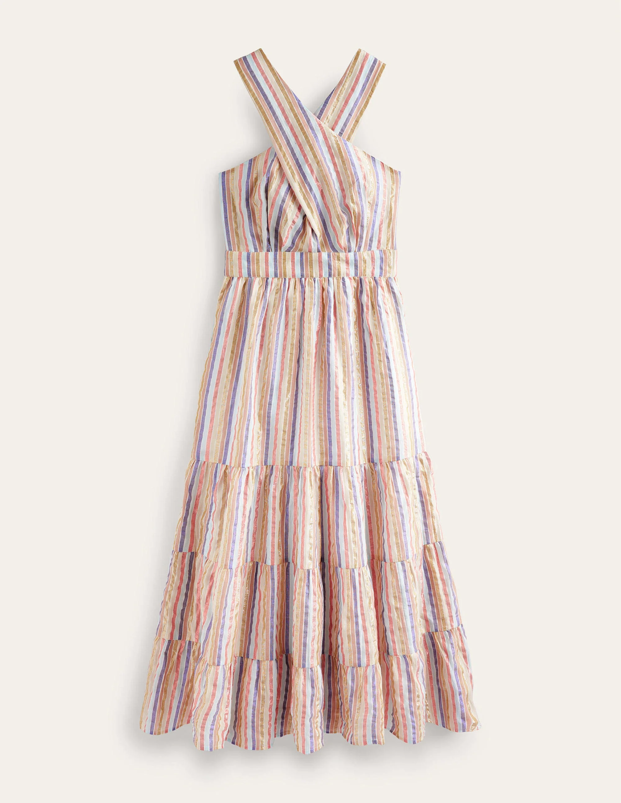 Maxikleid mit Metallic-Streifen-Metallic/Bunt, Gestreift - Image 7