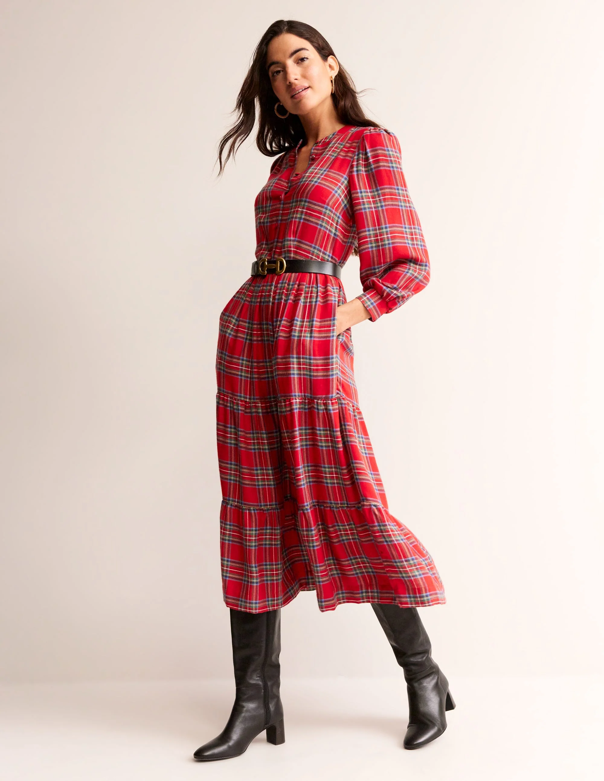 Maxikleid mit Schottenmuster-Kariert - Image 4