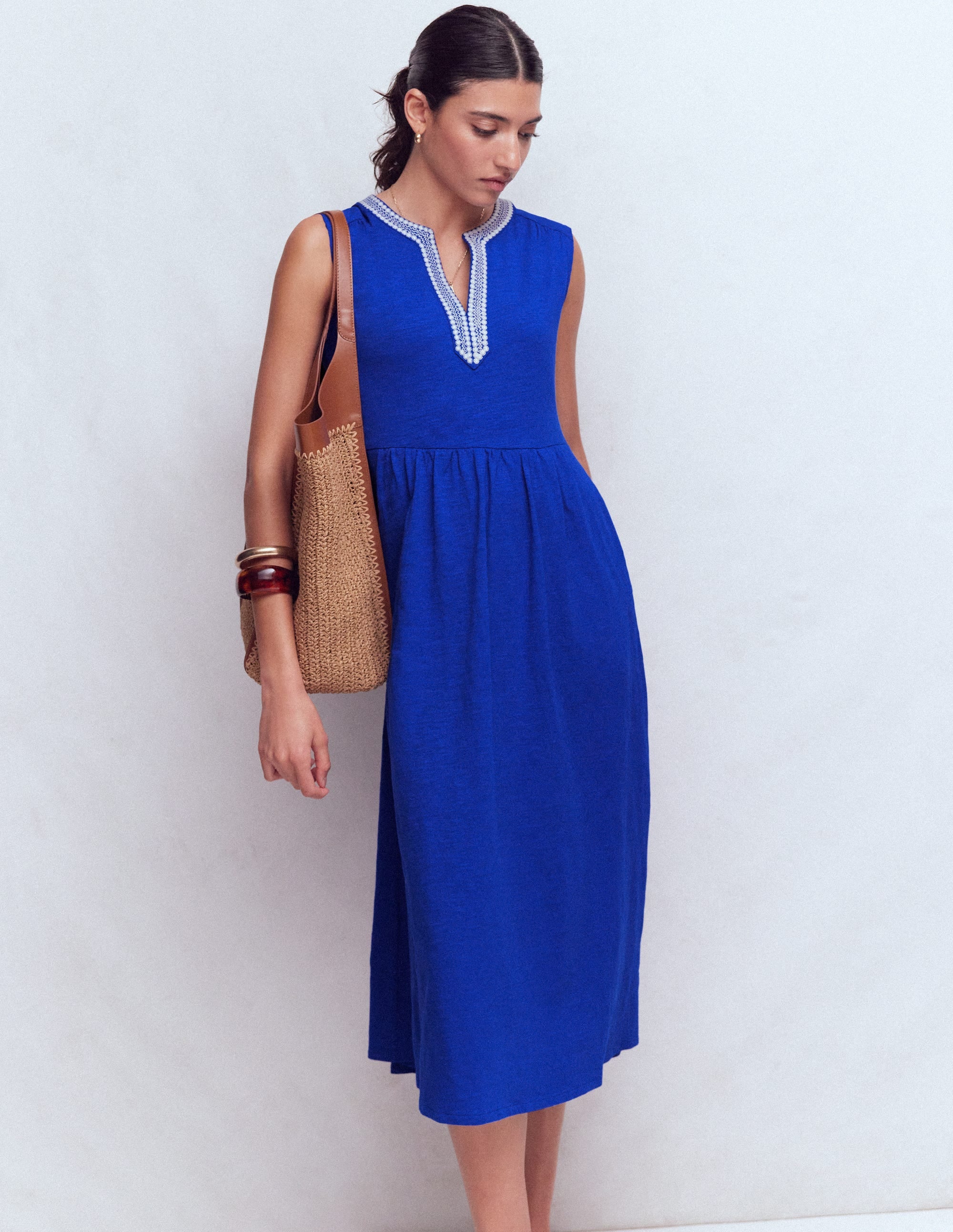 May Jersey-Midikleid-Leuchtendes Blau - Image 4