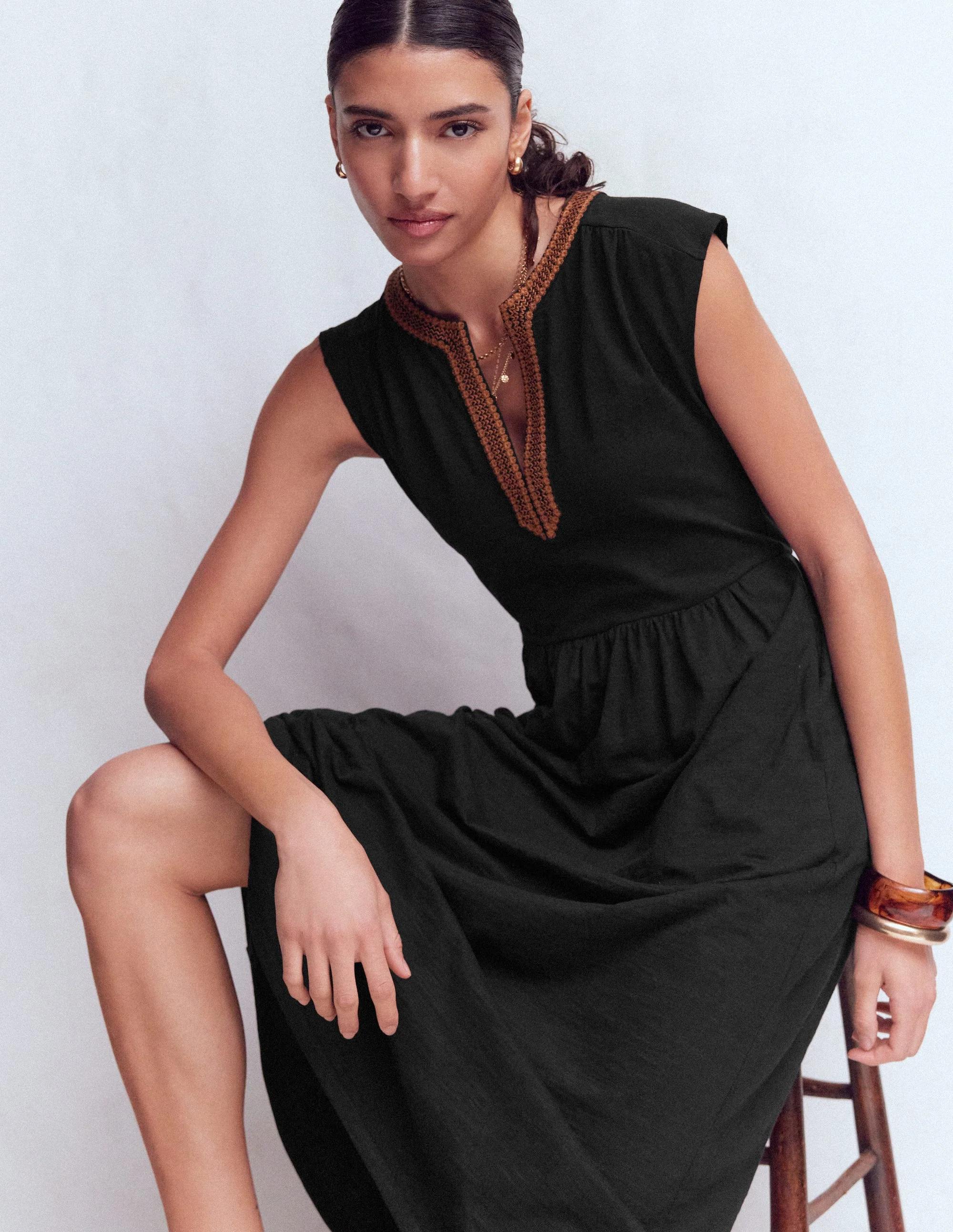 May Jersey-Midikleid-Schwarz - Image 4