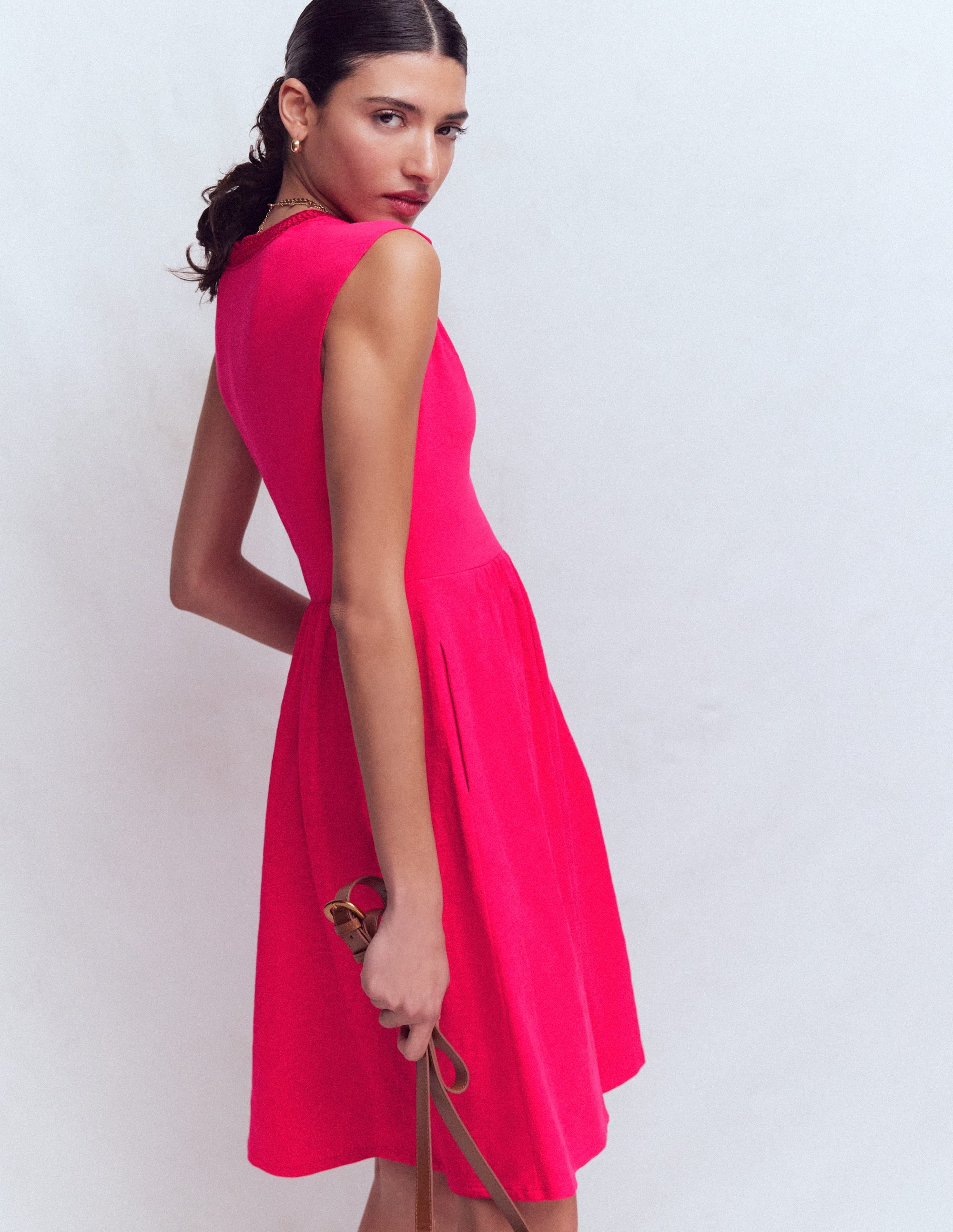May Kurzes Jerseykleid-Opulentes Rosa - Image 3