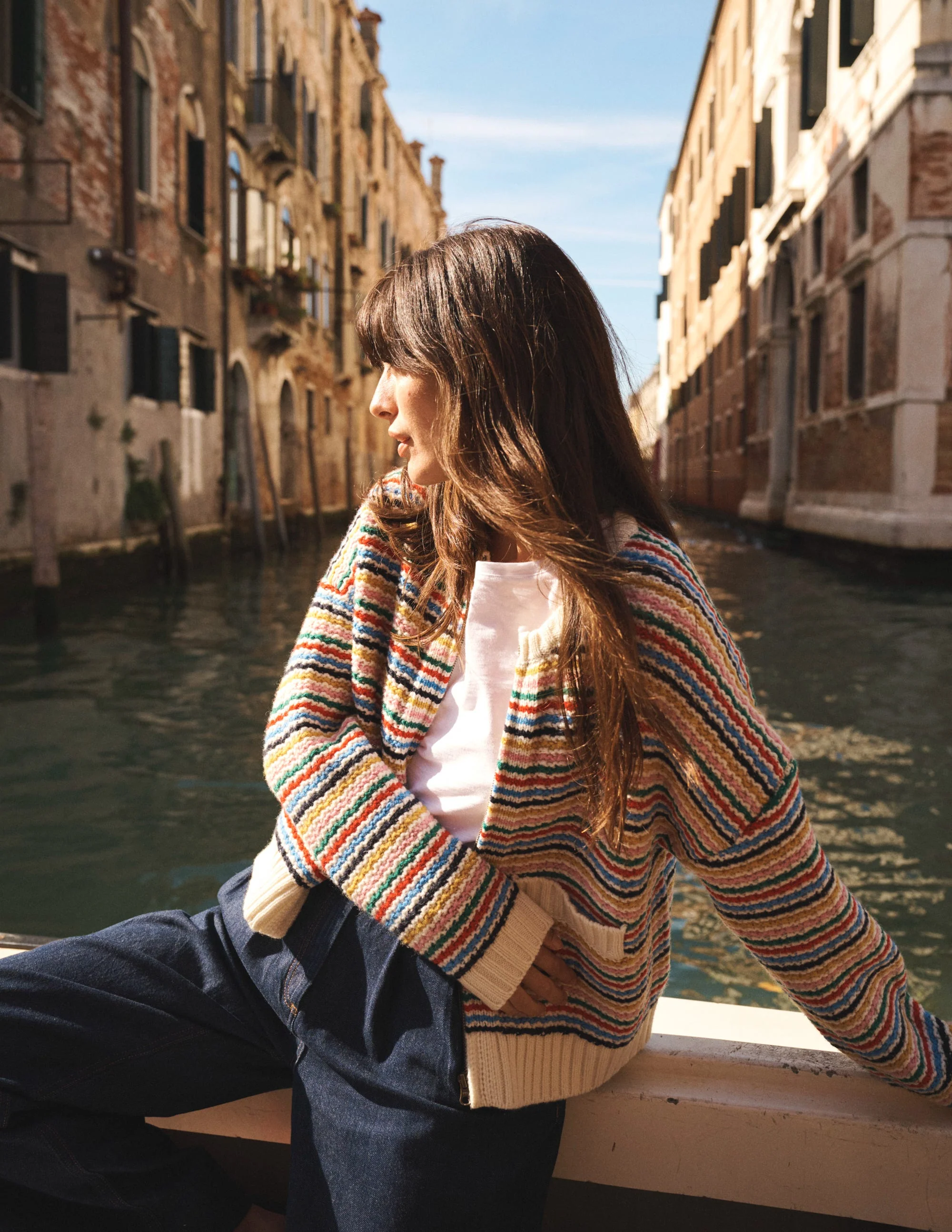 Maya Jacke mit Reißverschluss-Naturweiß, Regenbogen - Image 6
