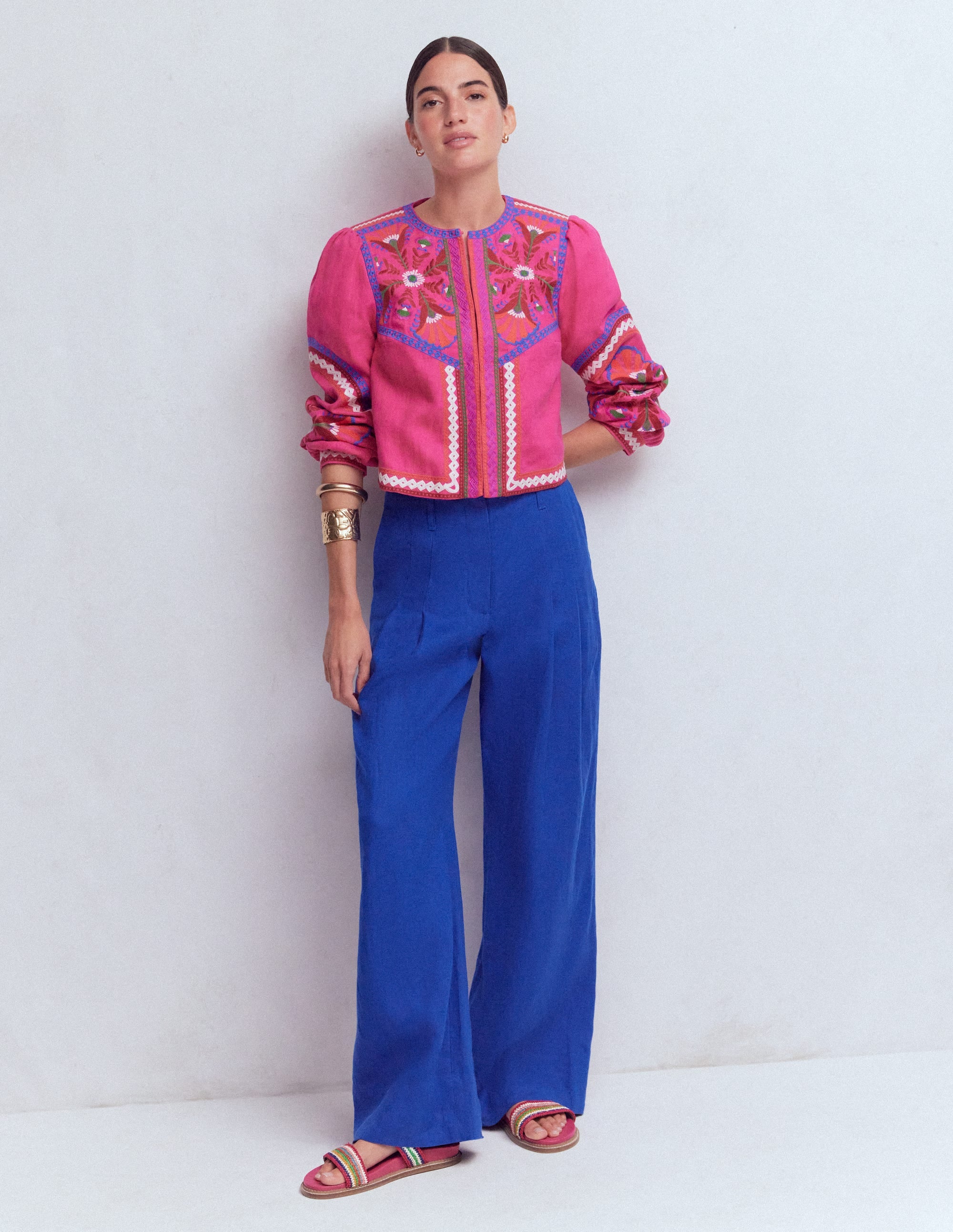 Mayfair Leinenhose-Leuchtendes Blau - Image 2