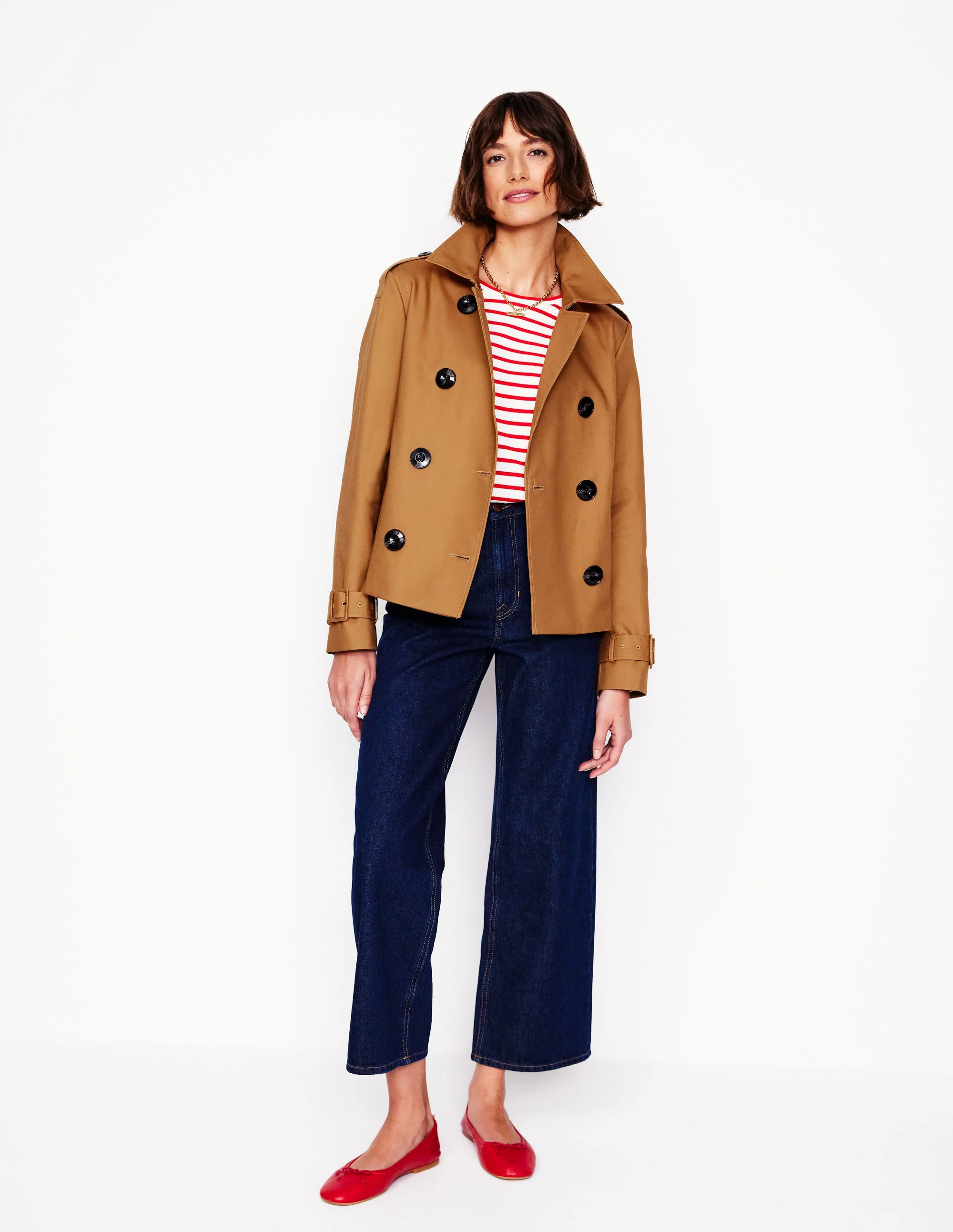 Mayfair Verkürzter Trenchcoat-Haselnussbraun - Image 4