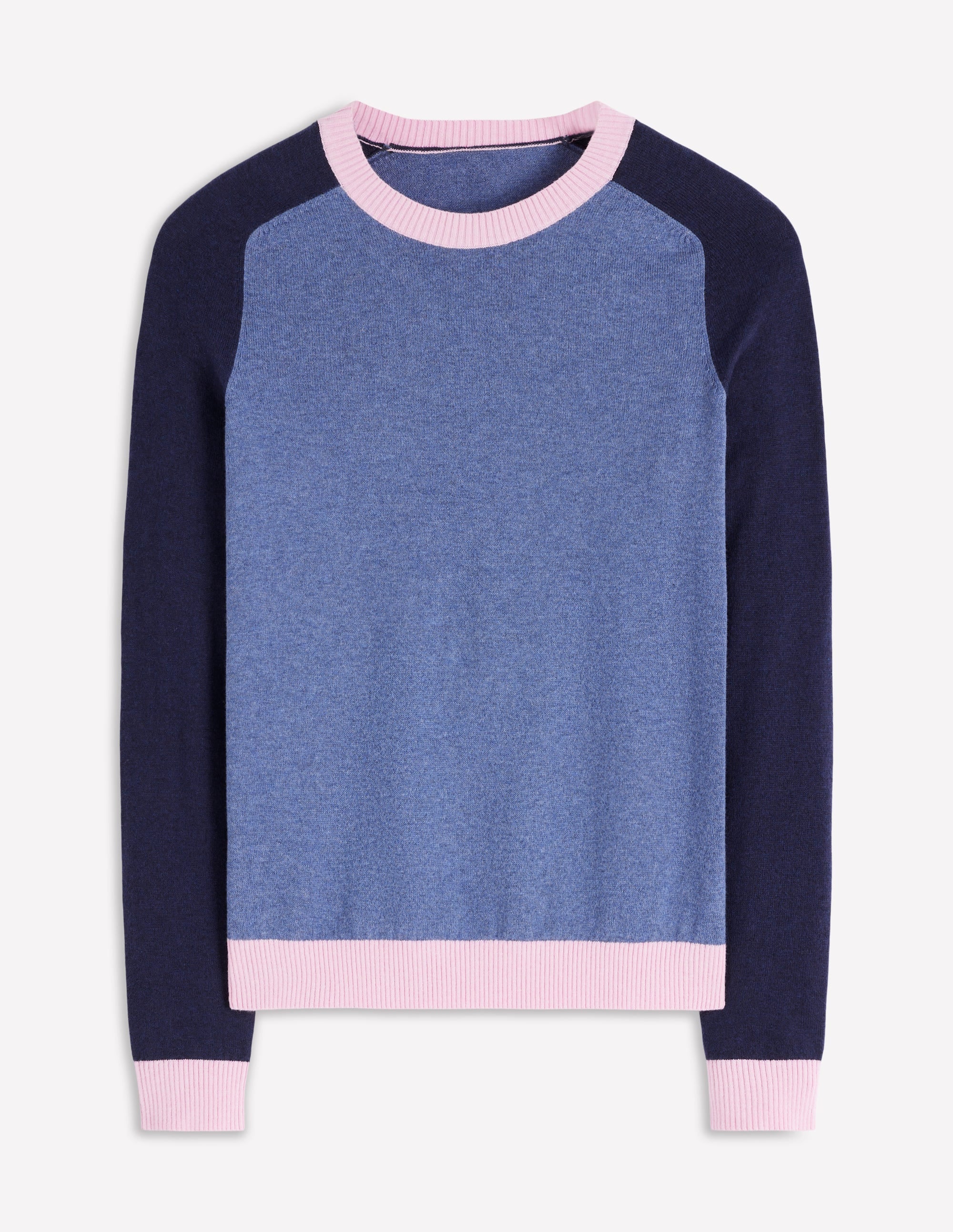 Meg Pullover mit Raglanärmeln-Blau, Rosa Blockfarben - Image 5