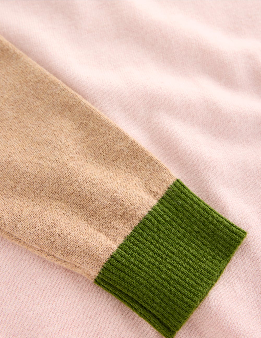 Meg Pullover mit Raglanärmeln-Rosa, Grün Blockfarben - Image 5