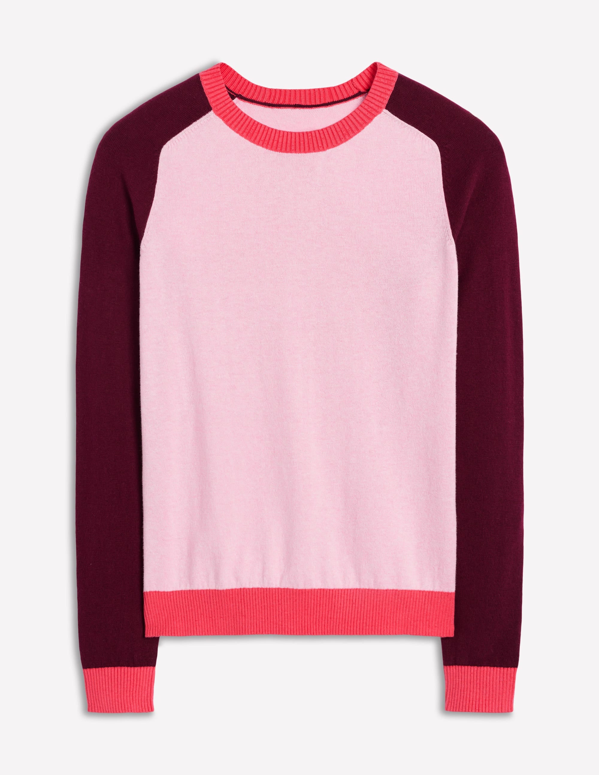 Meg Pullover mit Raglanärmeln-Sanftrosa, Blockfarben - Image 5