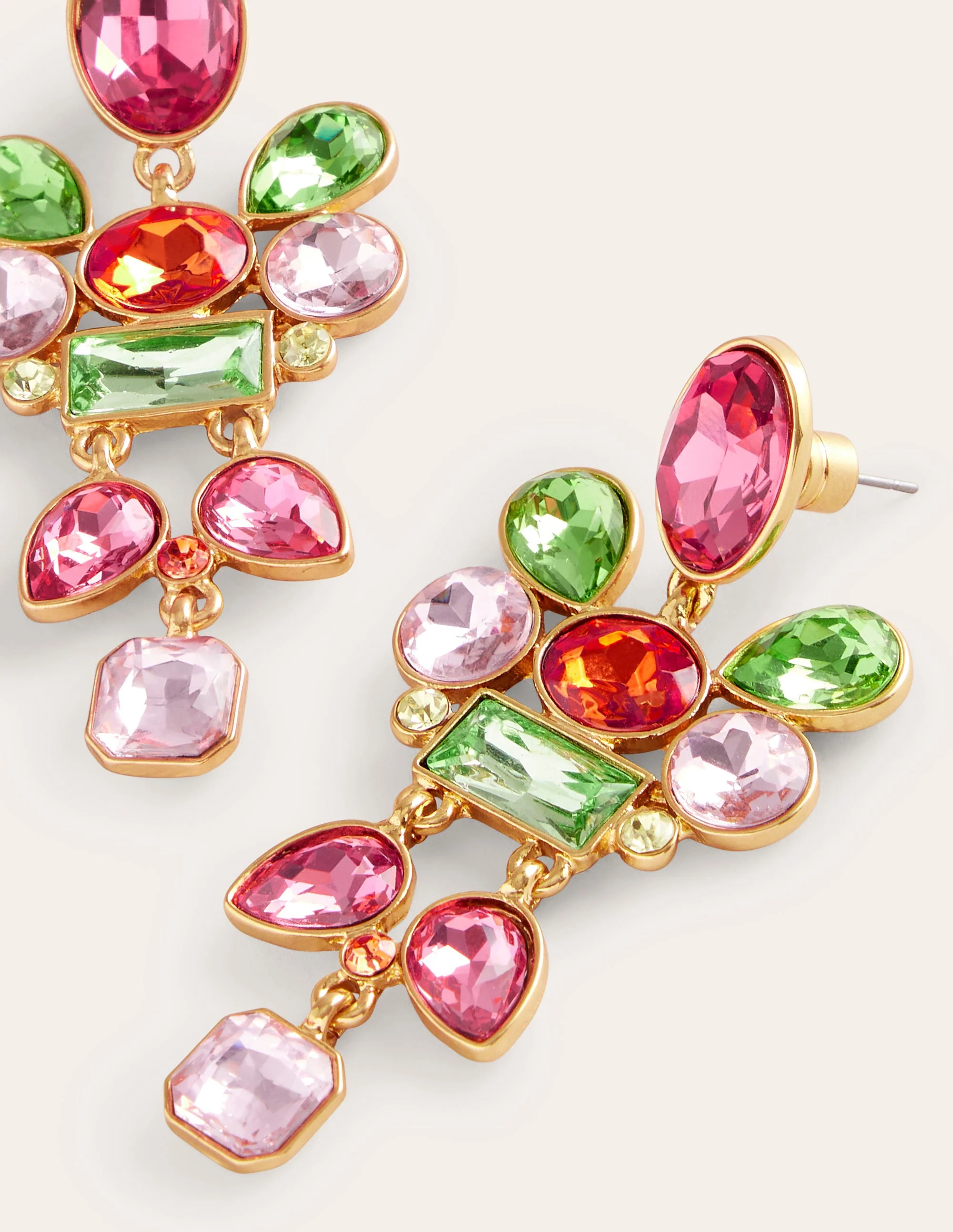 Mega-Cluster-Ohrringe mit Schmucksteinen-Pink - Image 3