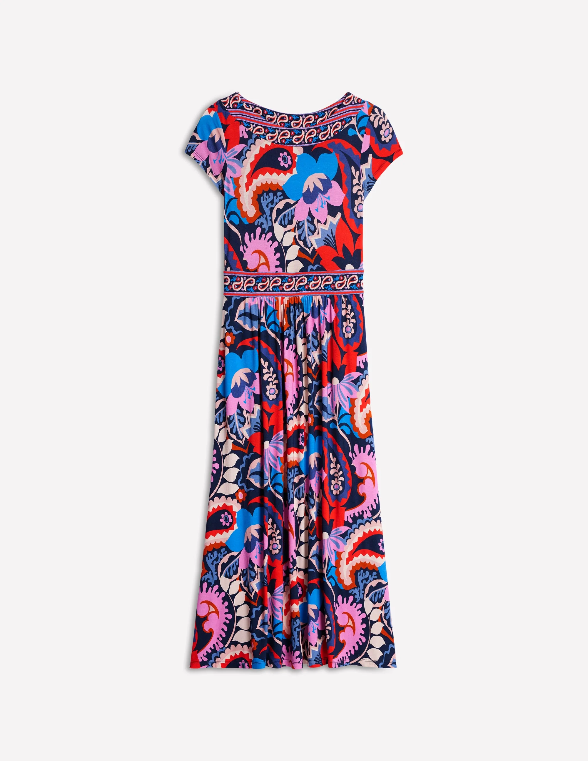 Melanie Jersey-Midikleid-Französisches Marineblau, botanisches Paisleymuster - Image 5