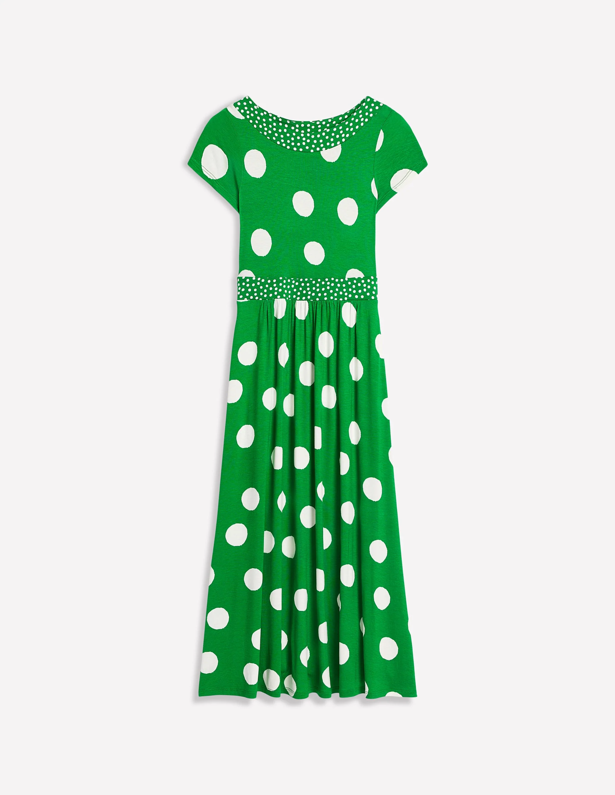 Melanie Jersey-Midikleid-Sattes Smaragdgrün, Abstrakte Punkte - Image 6