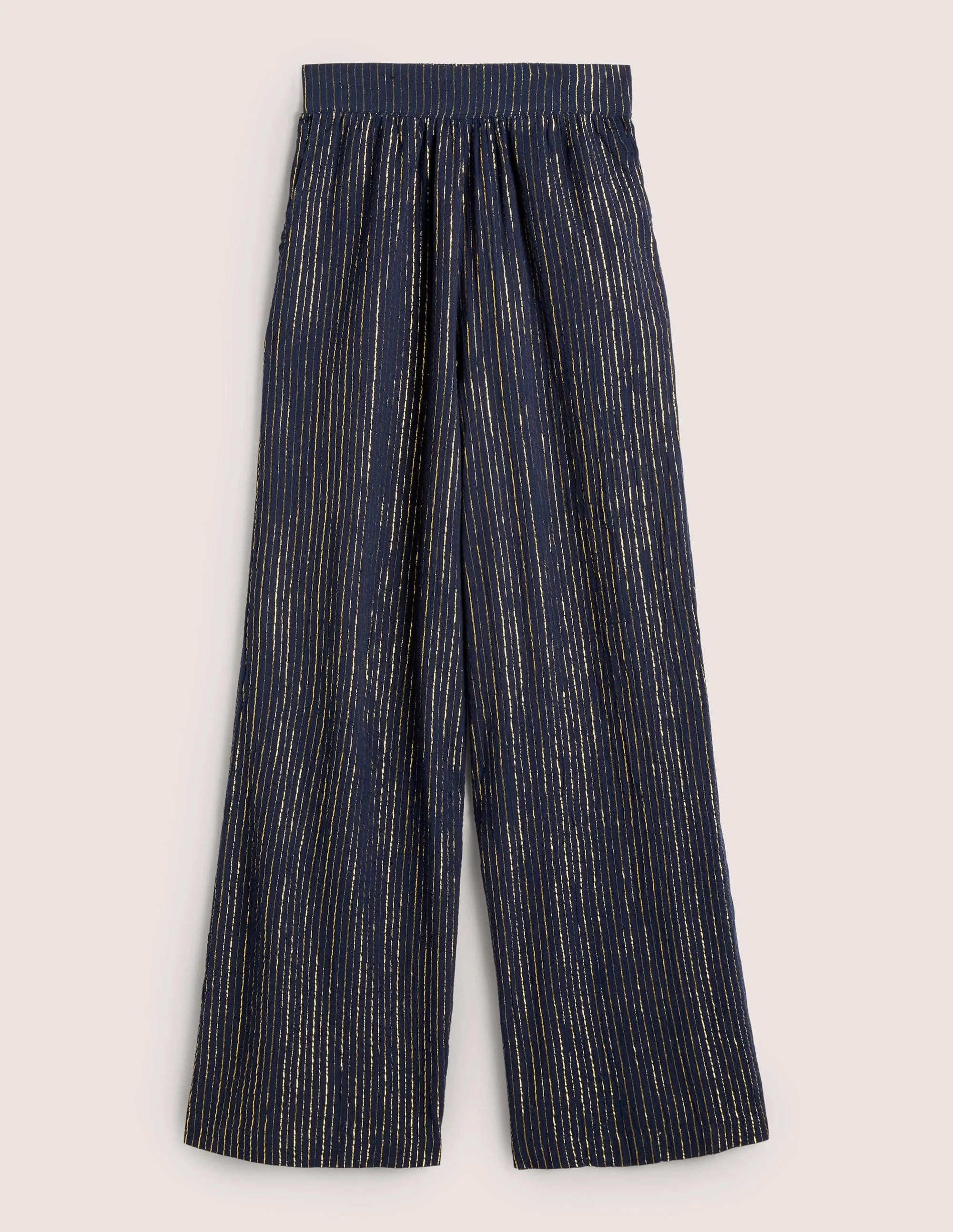 Metallic-Hose aus Baumwolle-Navy, Crinkle-Lurex - Image 5