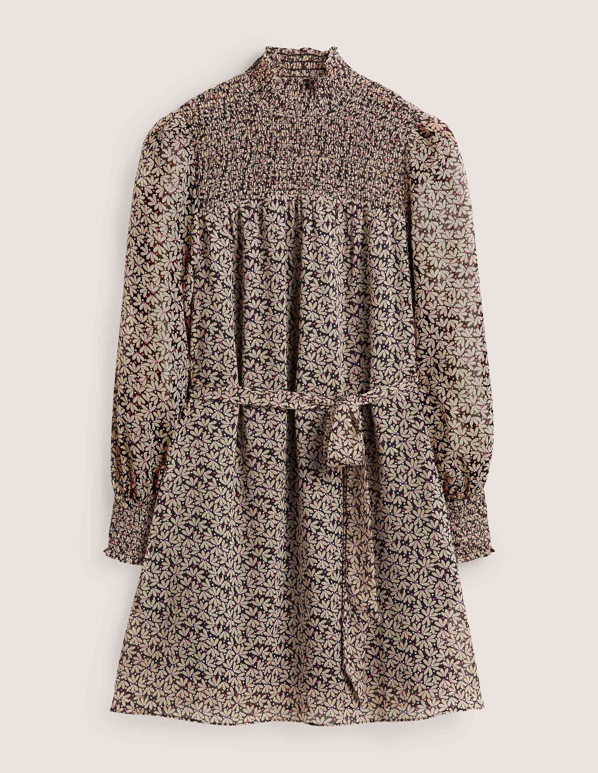 Metallic-Kleid mit Smokpasse-Seilbraun, Verstreute Blütenblätter - Image 6