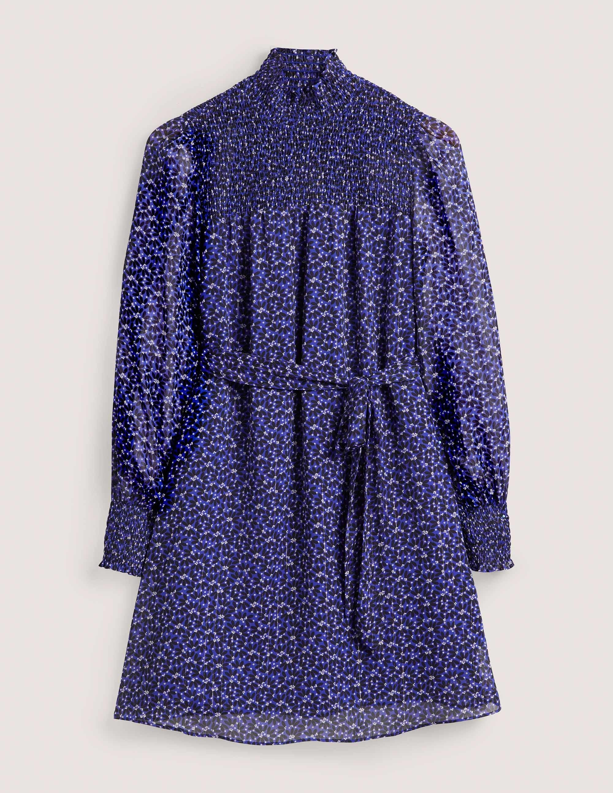 Metallic-Kleid mit Smokpasse-Stahlblau, Verstreute Blütenblätter - Image 6