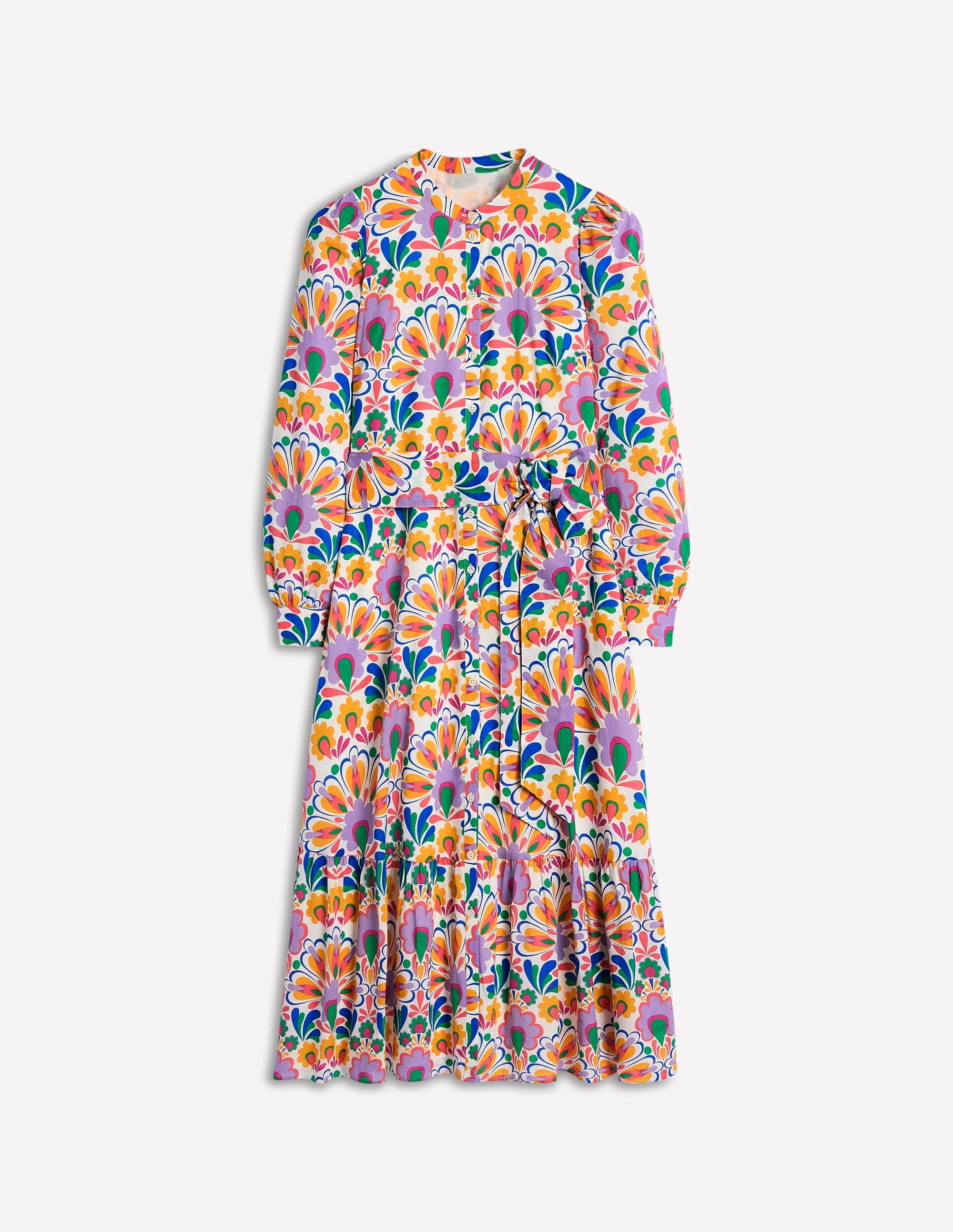 Mia Gestuftes Hemdblusenkleid-Naturweiß, Dekorativer Löwenzahn - Image 7