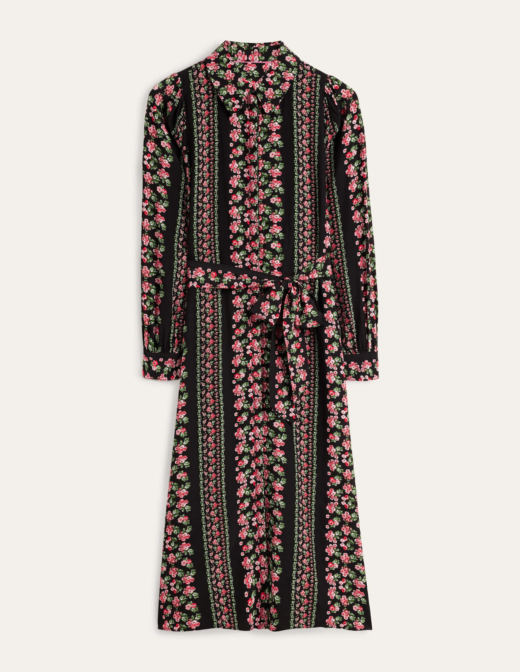 Midi-Hemdblusenkleid-Schwarz, Diamantrosa - Image 6