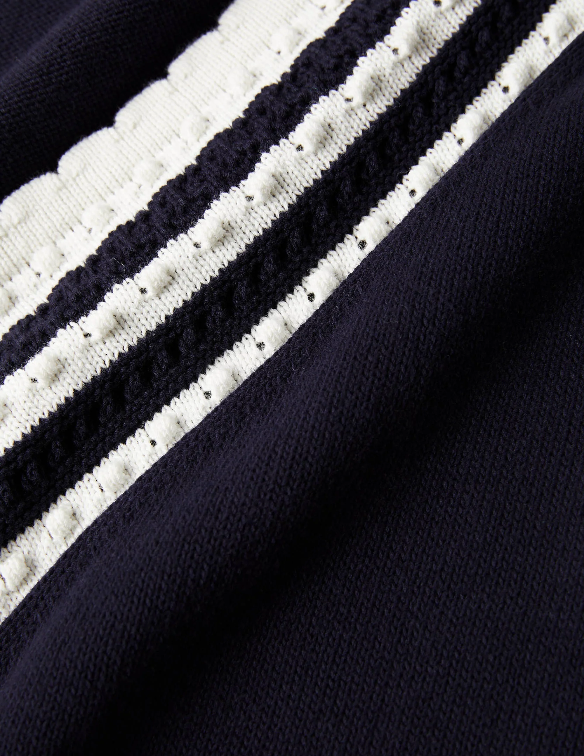 Midi-Strickkleid mit Zierborte-Marineblau - Image 6