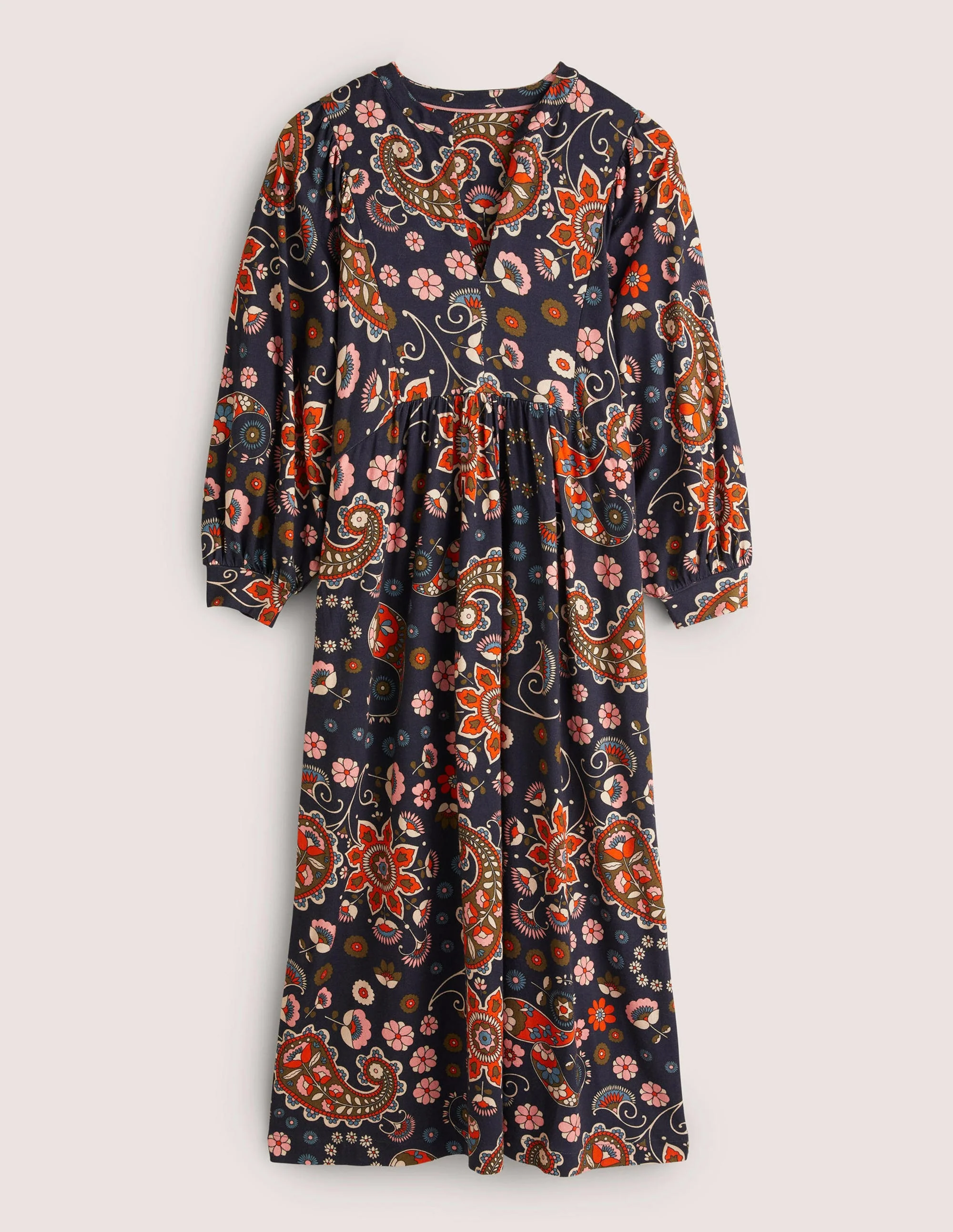 Midikleid aus Jersey-Französisches Navy, Blumenmuster - Image 6