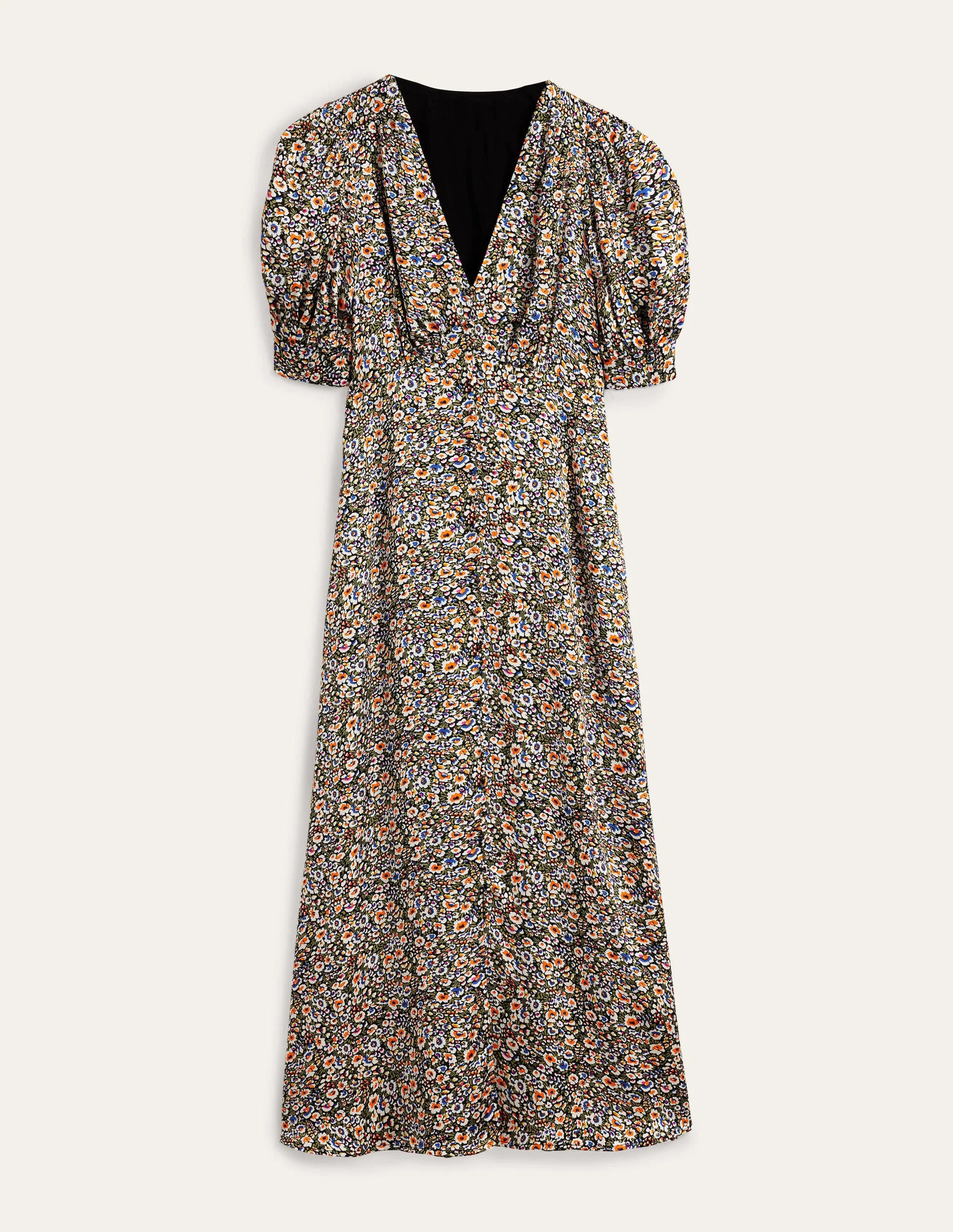 Midikleid aus Satin-Bunt, Paradiesblüten - Image 6