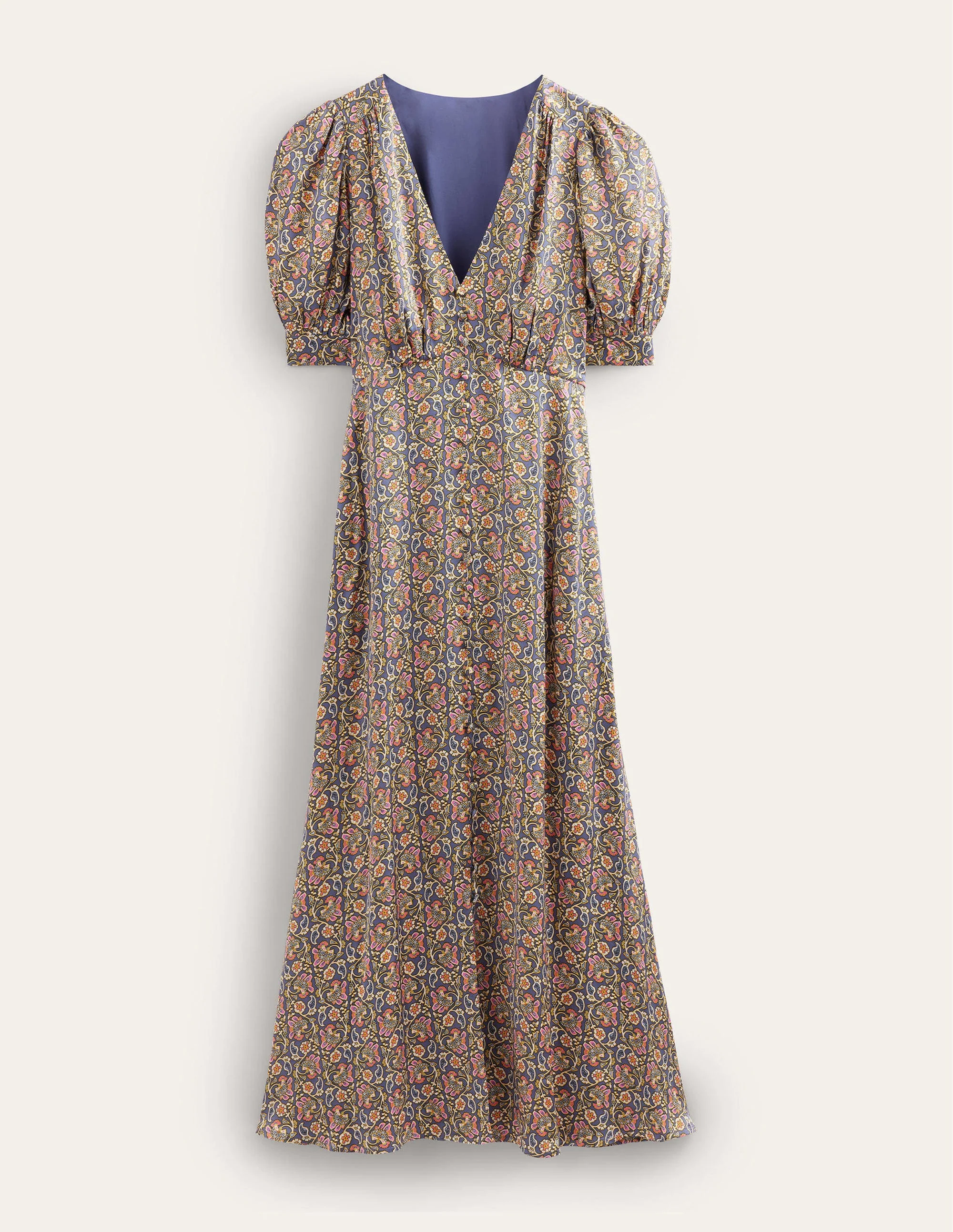 Midikleid aus Satin-Nachtblau - Image 5