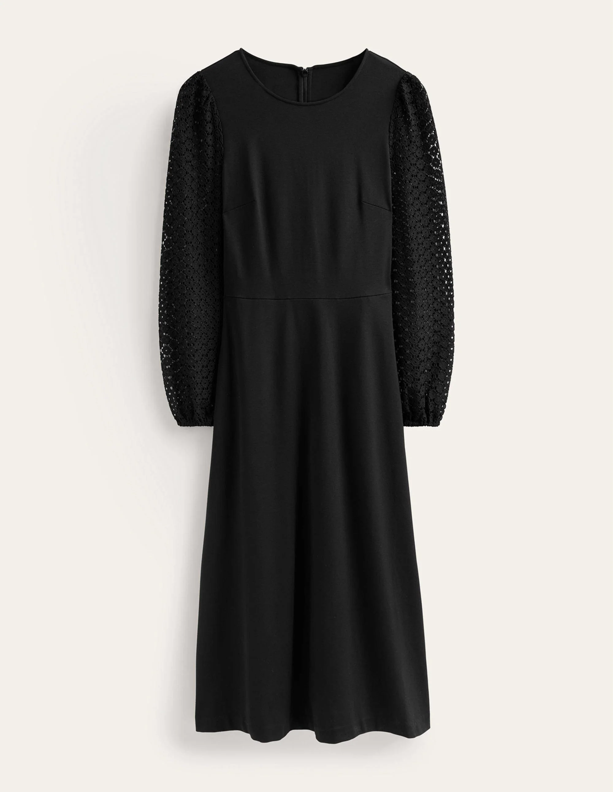 Midikleid mit Ärmelverzierung-Schwarz - Image 6