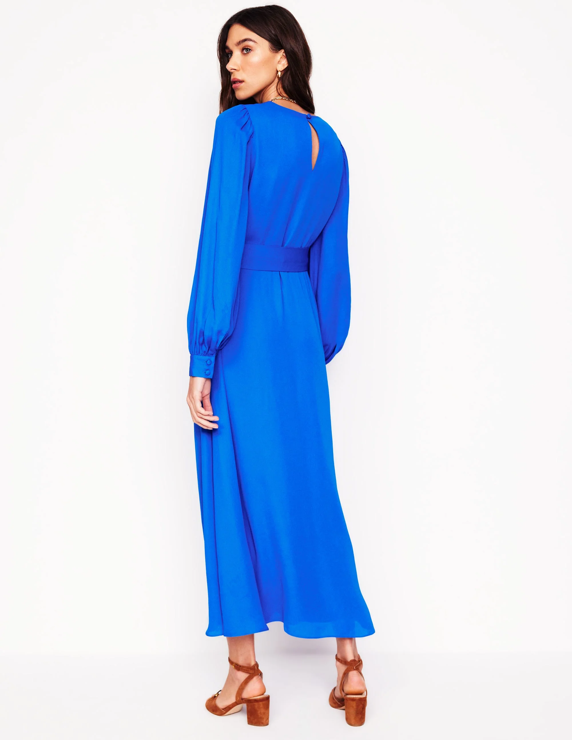 Midikleid mit Blousonärmeln-Galerie-Blau - Image 4