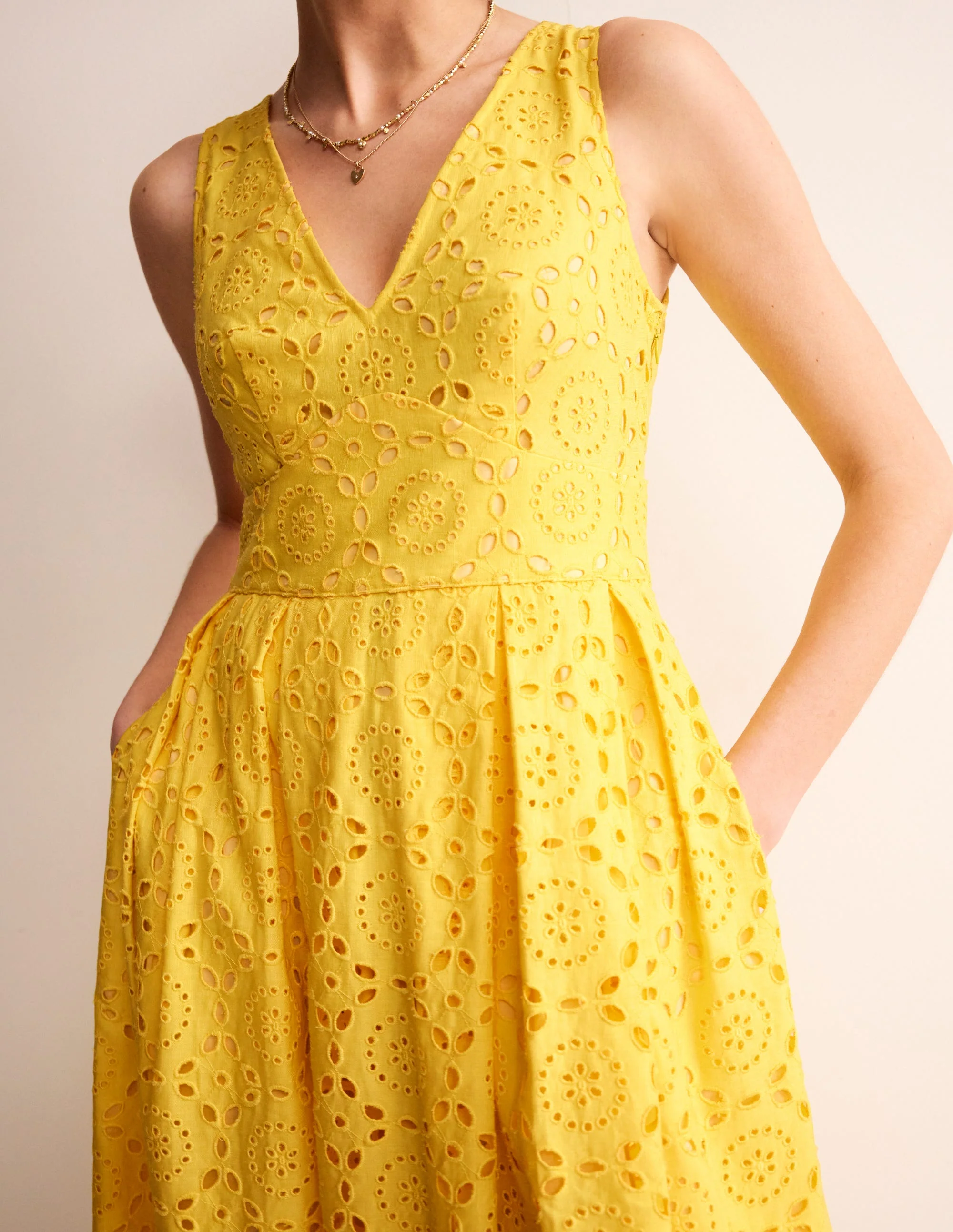 Midikleid mit Lochstickerei für besondere Anlässe-Chalky Pink Gingham - Image 2