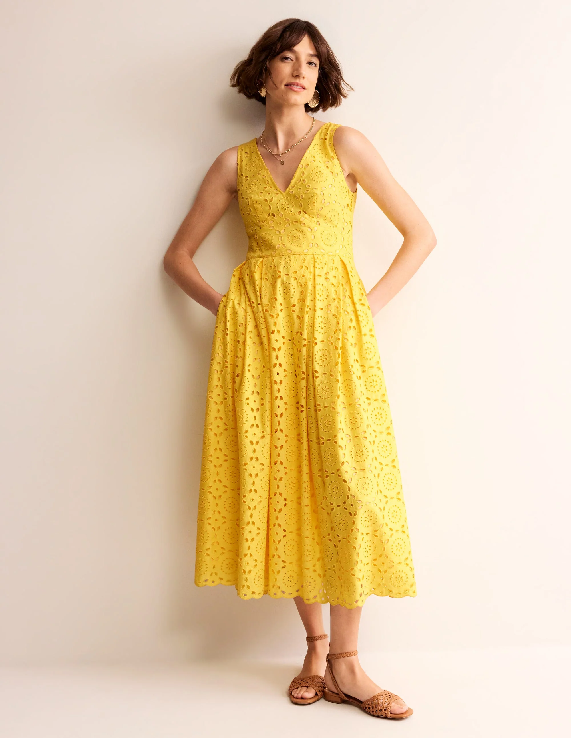 Midikleid mit Lochstickerei für besondere Anlässe-Chalky Pink Gingham - Image 4
