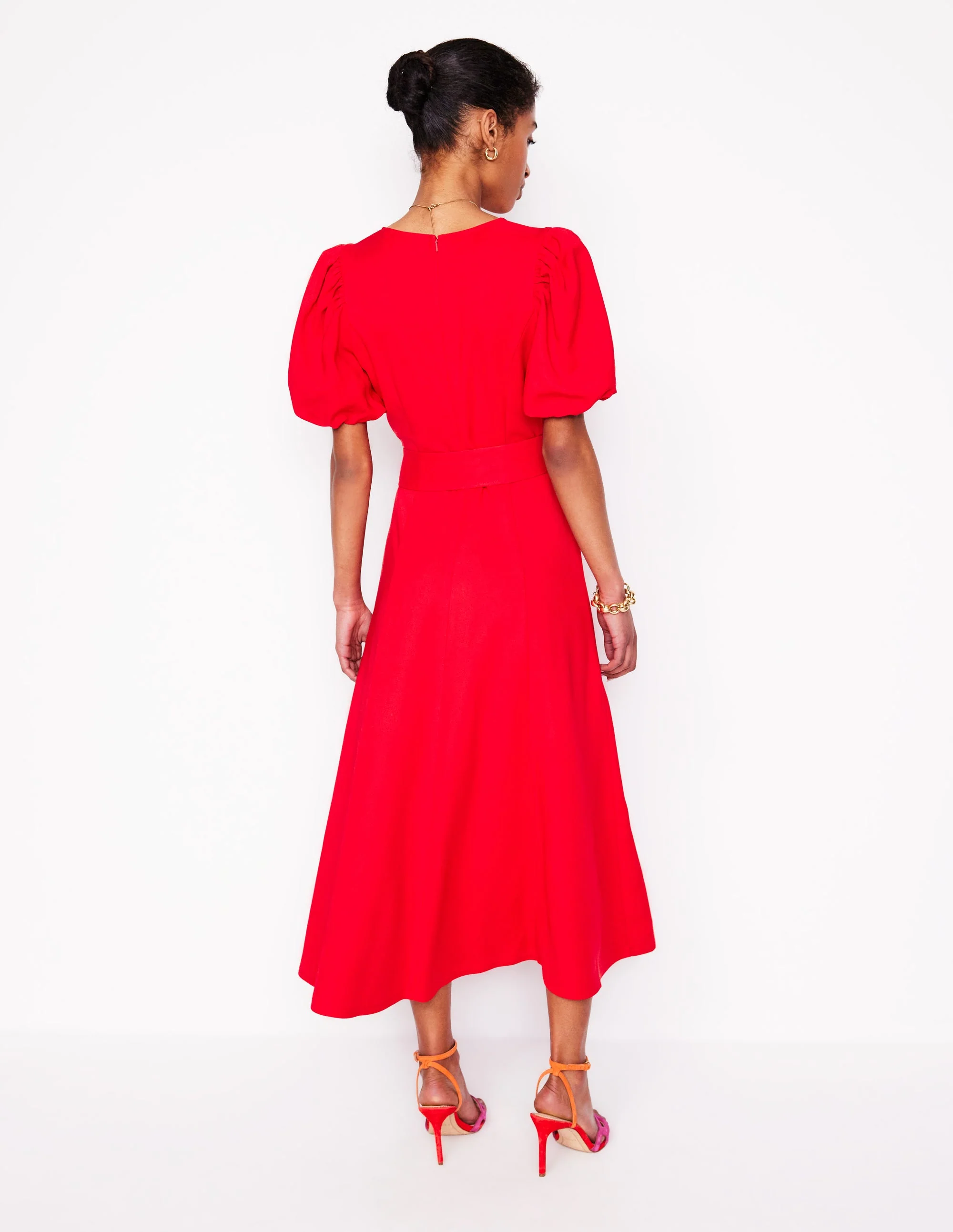 Midikleid mit voluminösen Ärmeln-Anemone Honeycomb Spot - Image 3