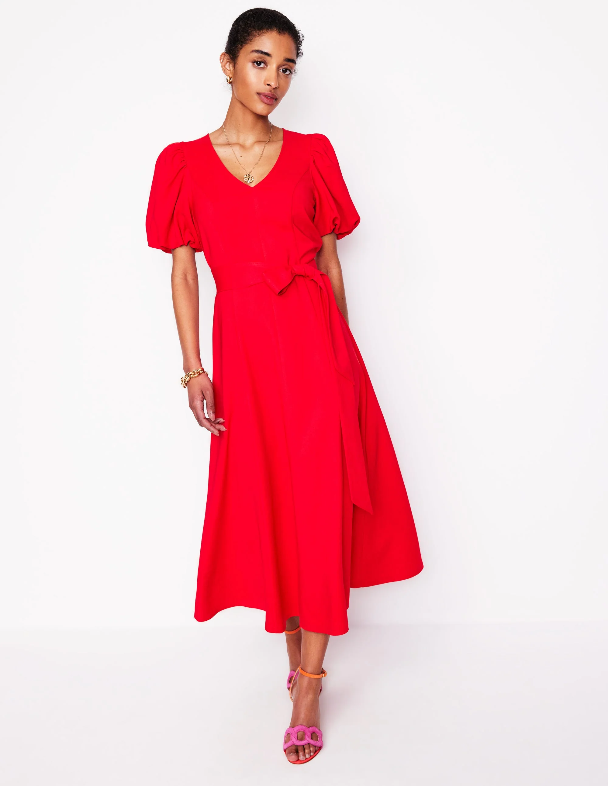 Midikleid mit voluminösen Ärmeln-Anemone Honeycomb Spot - Image 4
