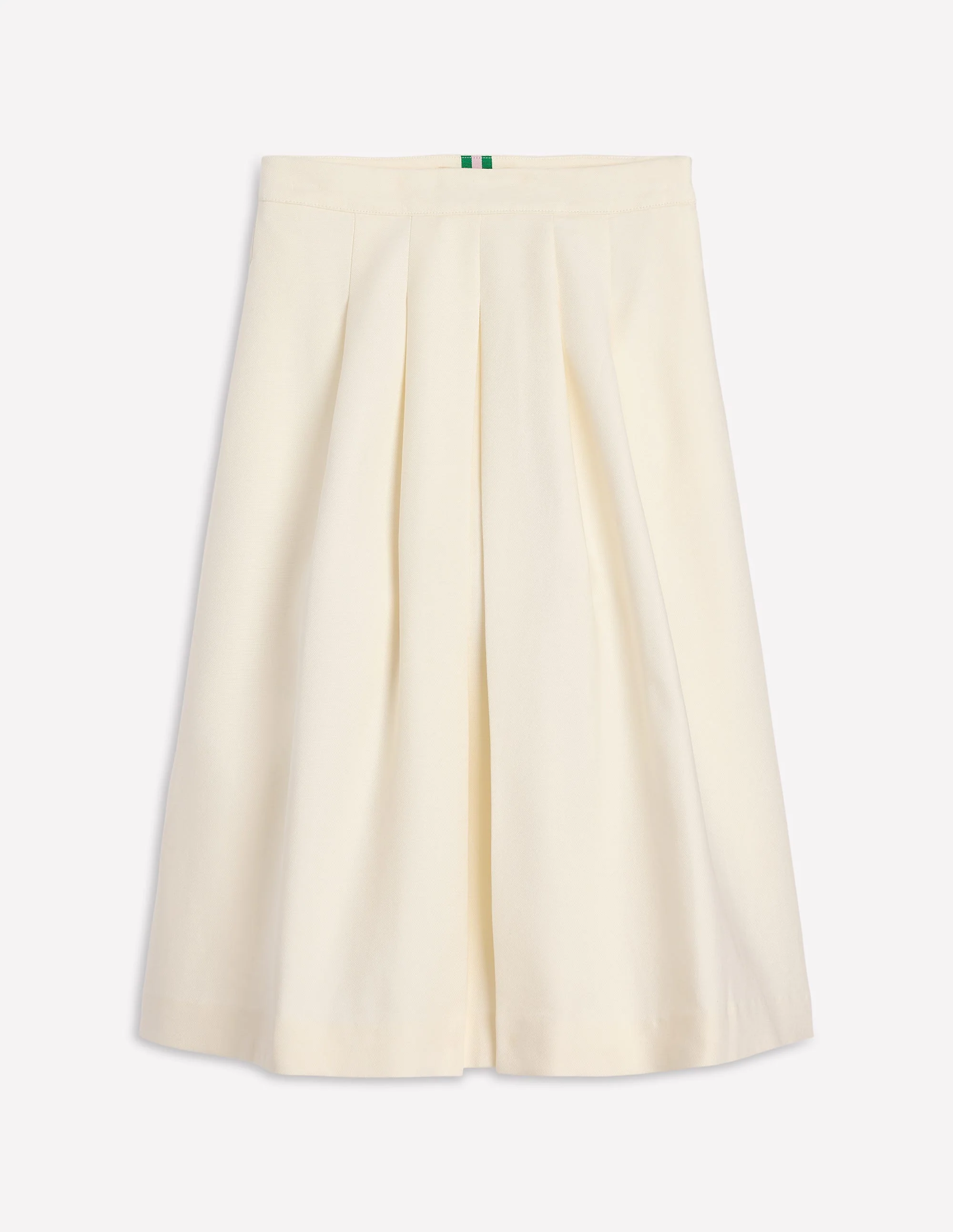 Midirock mit Faltendetail-Ivory and Navy Spot - Image 6