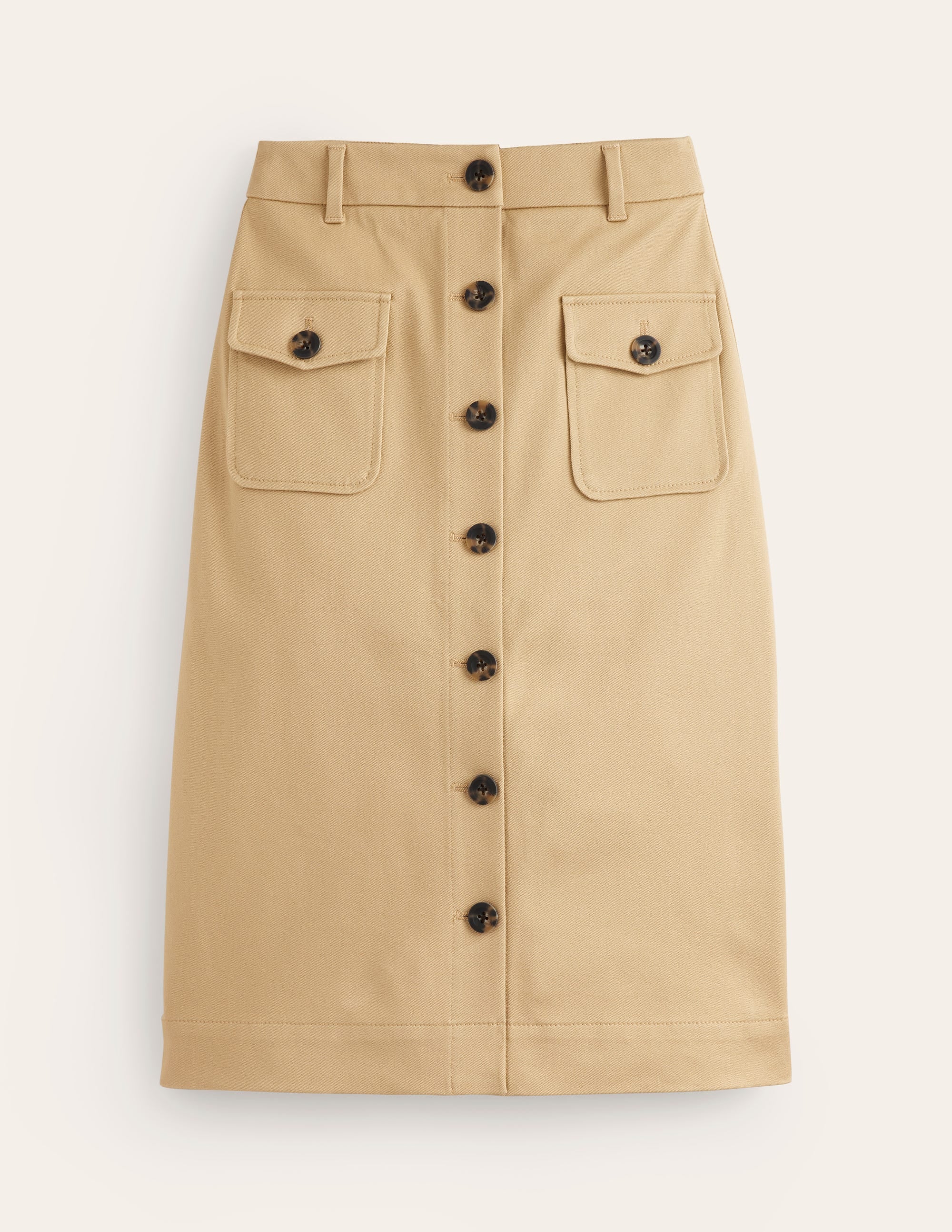 Midirock mit Taschen im Utility-Stil-Beige - Image 5