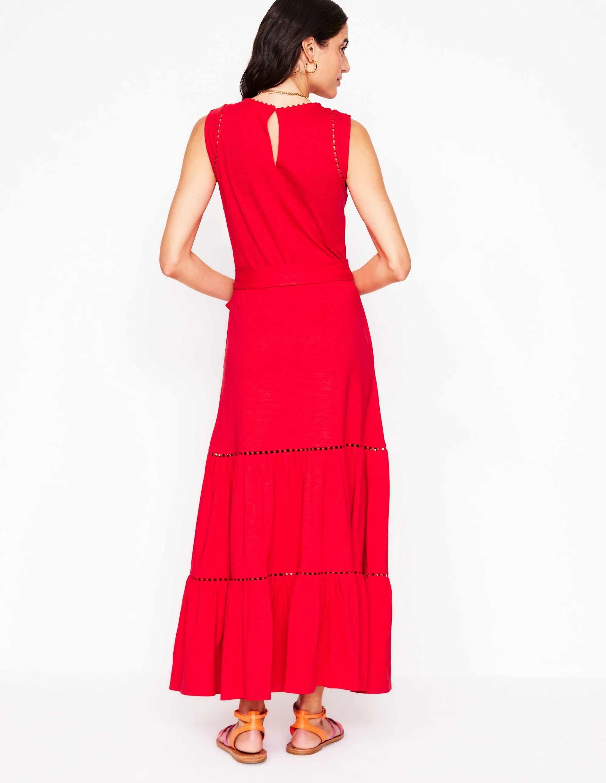 Mila Gestuftes Jerseykleid mit Besatz-Anemone Honeycomb Spot - Image 3