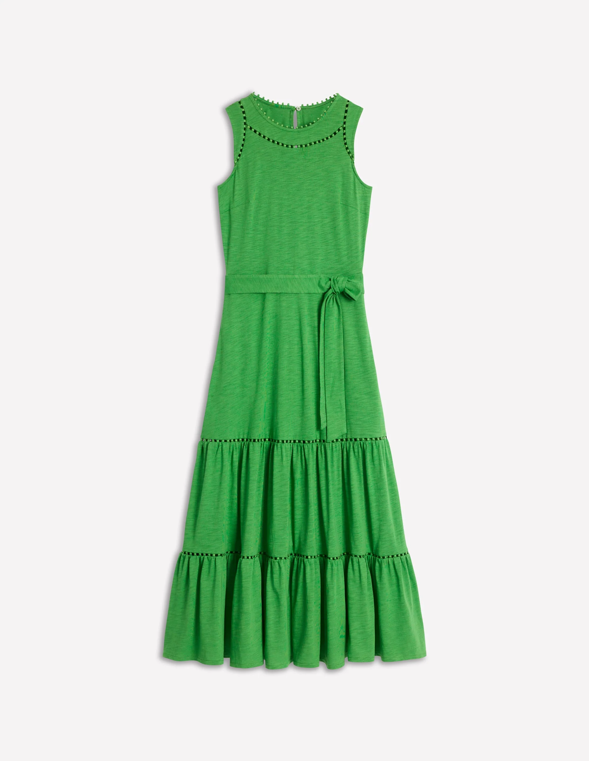 Mila Gestuftes Jerseykleid mit Besatz-Paradiesgrün - Image 7