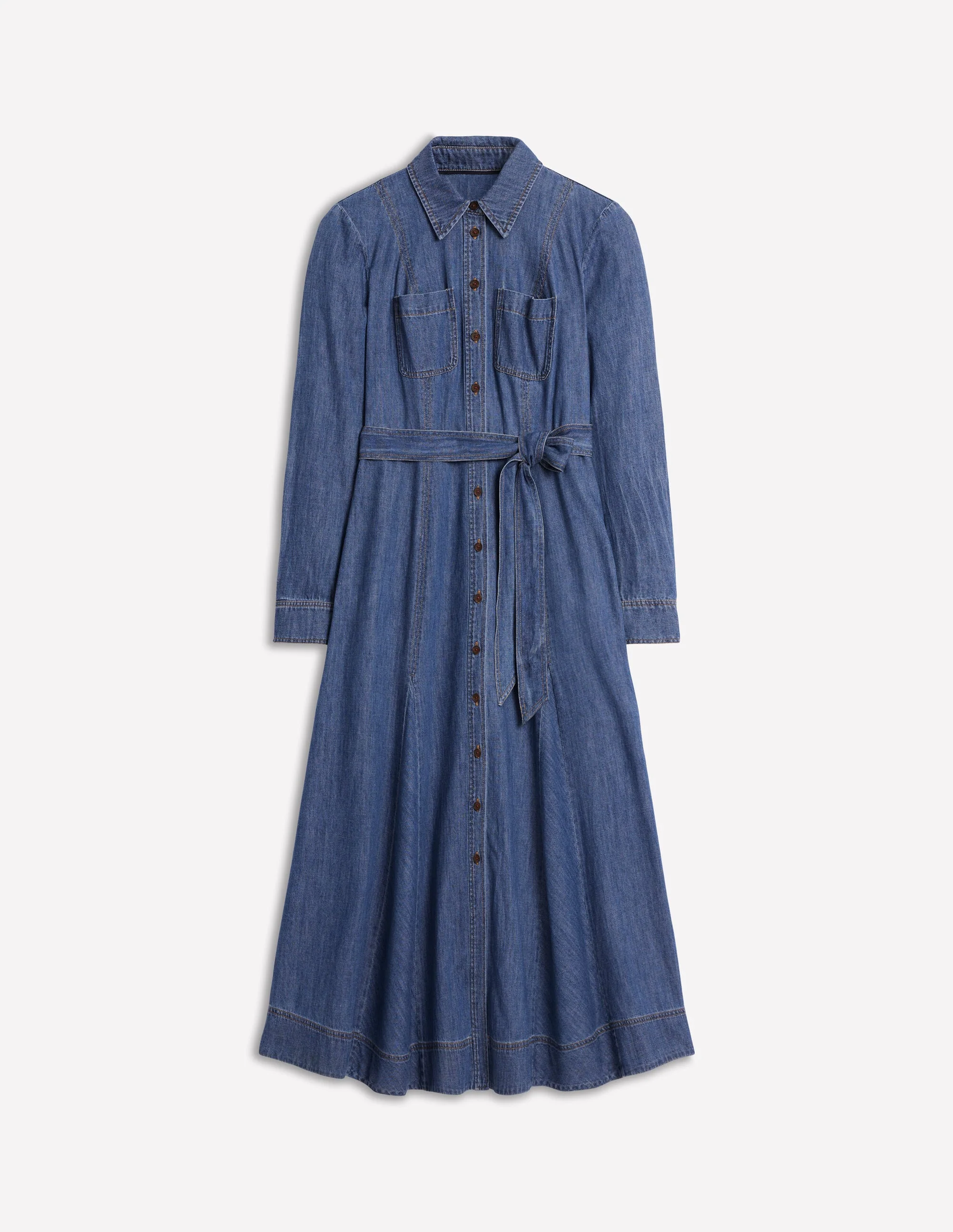 Mila Midi-Hemdblusenkleid aus Denim-Medium Vintage - Image 2