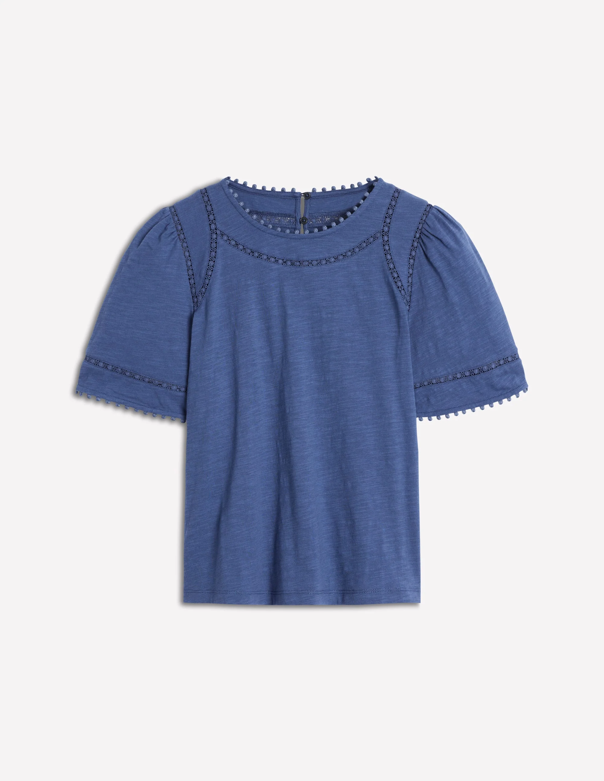 Mila Oberteil mit Spitzenbesatz-Denim-Blau - Image 6