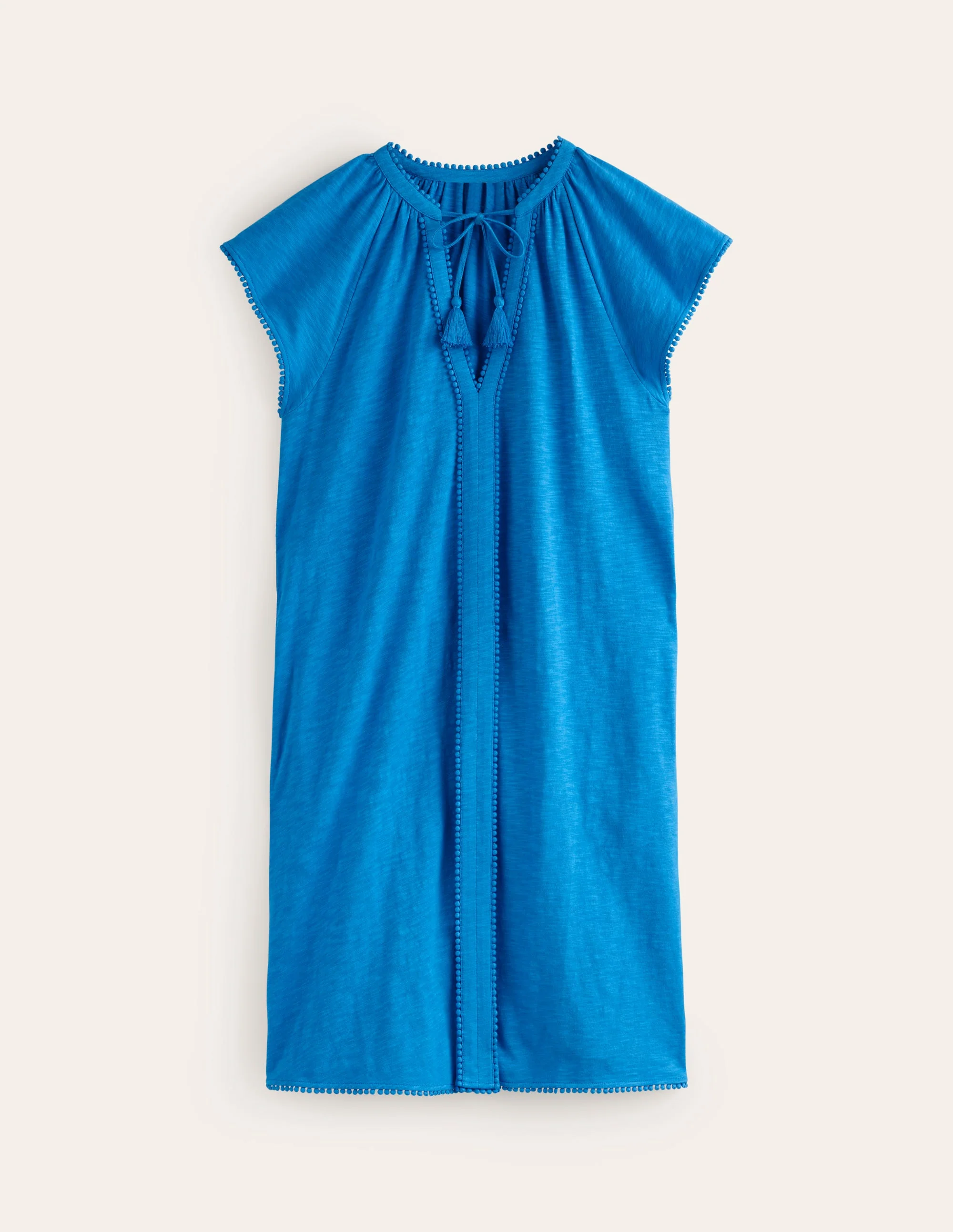 Millie Baumwoll-Kleid mit Bommeln-Blitzblau - Image 6
