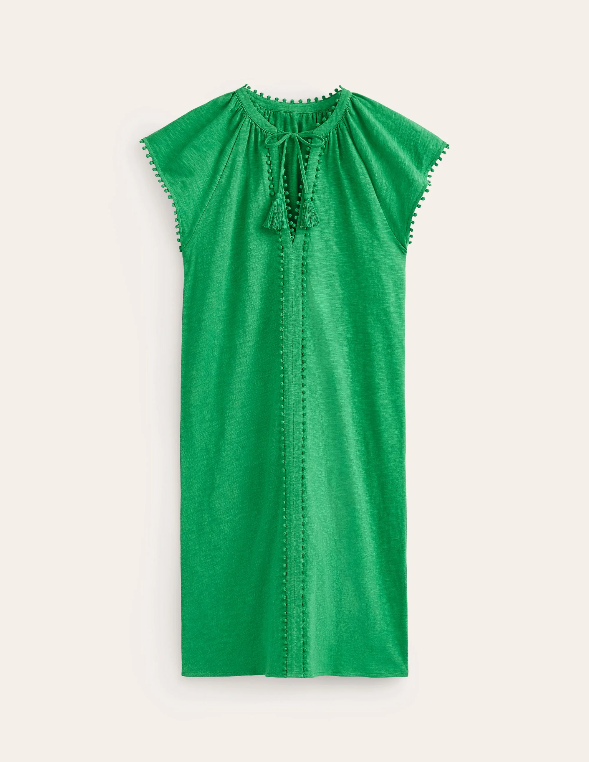 Millie Baumwoll-Kleid mit Bommeln-Grünes Tamburin - Image 5