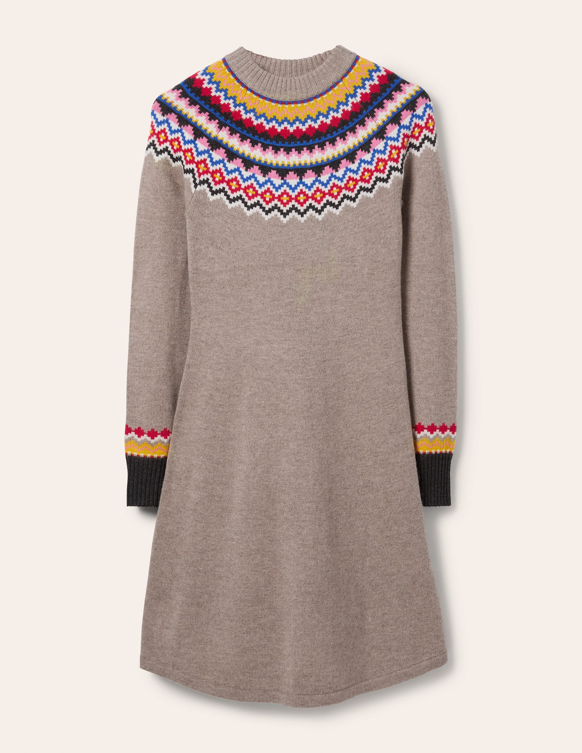 Millie Fair-Isle-Strickkleid-Nerzbraun Melange - Image 5